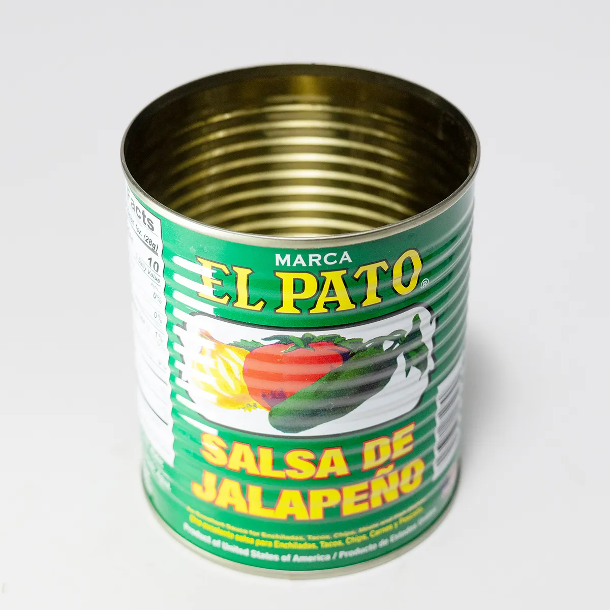 Bright Green El Pato Used Cans Jalapano Sauce