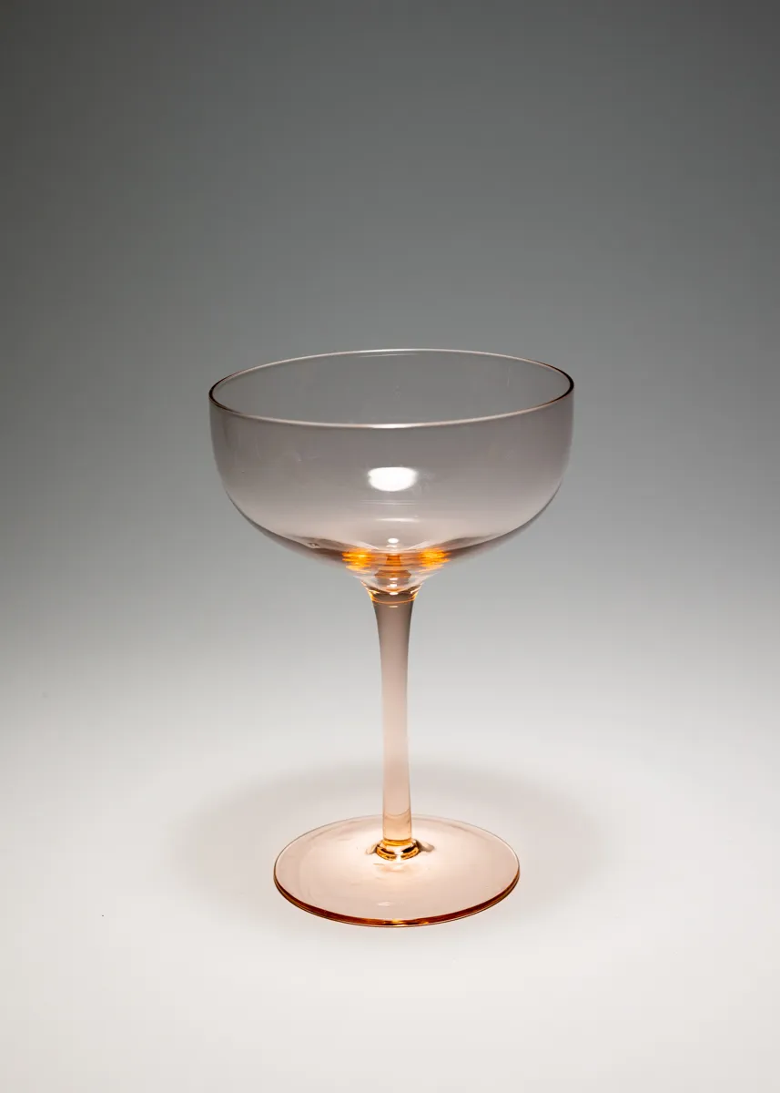 Rose color martini glass single