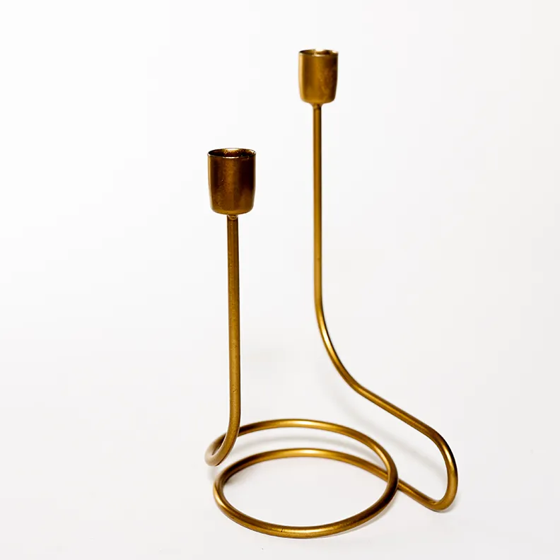 Brass Candle Holder holds 2 candles - 9.25" x 6"