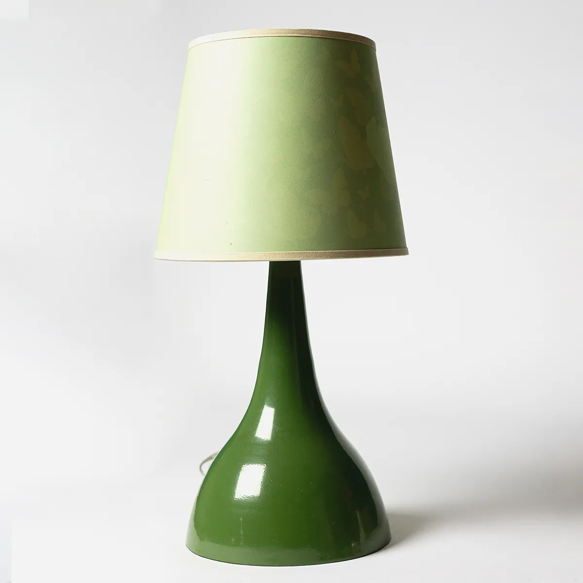 Large Green Ceramic Lamp with butterfly cutout lampshade 