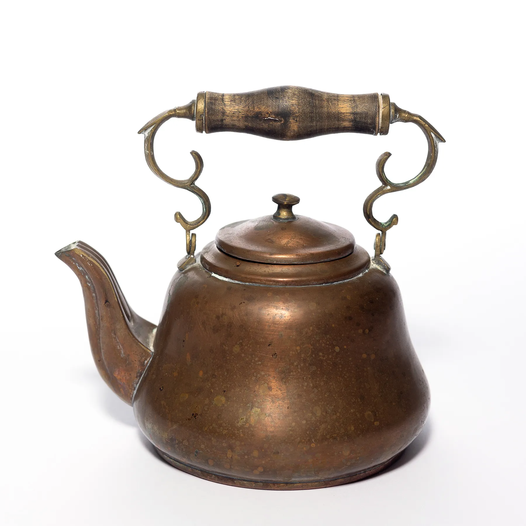 Vintage Miniature Copper Metal Tea Pot Kettle - 6.5" x 6.5"