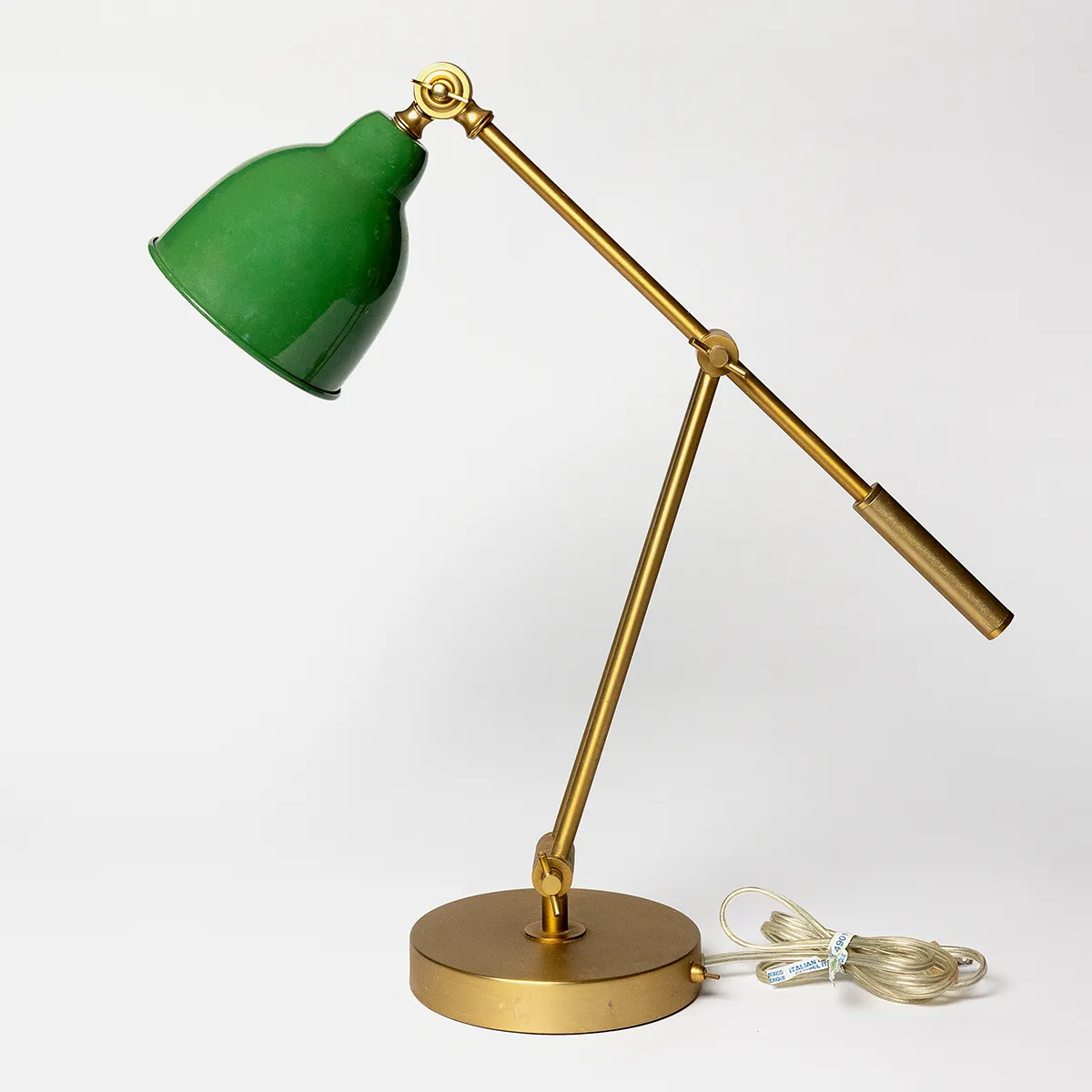 Elite Home Lighting Vintage Green and Gold Banker's Lamp 