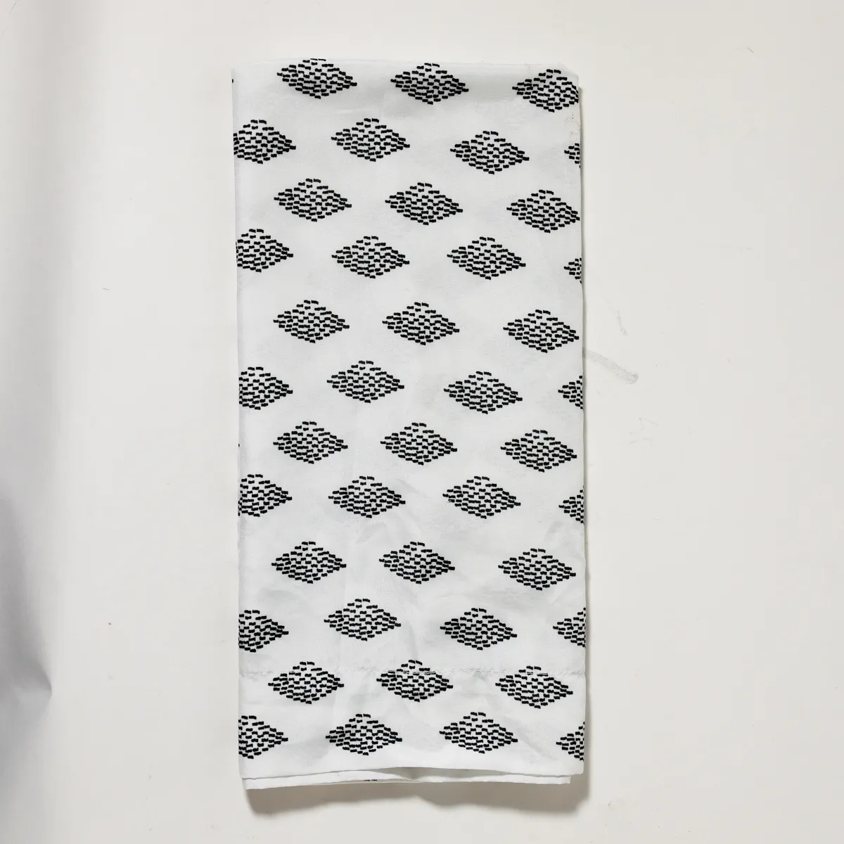 Black White Diamond Block Print Cotton Pillowcase