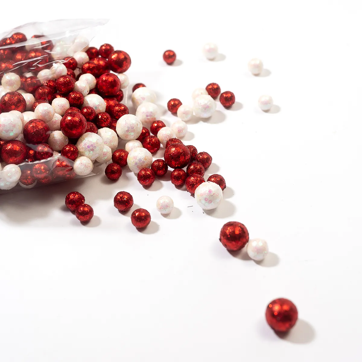 Glittery Red and white balls Christmas Decor