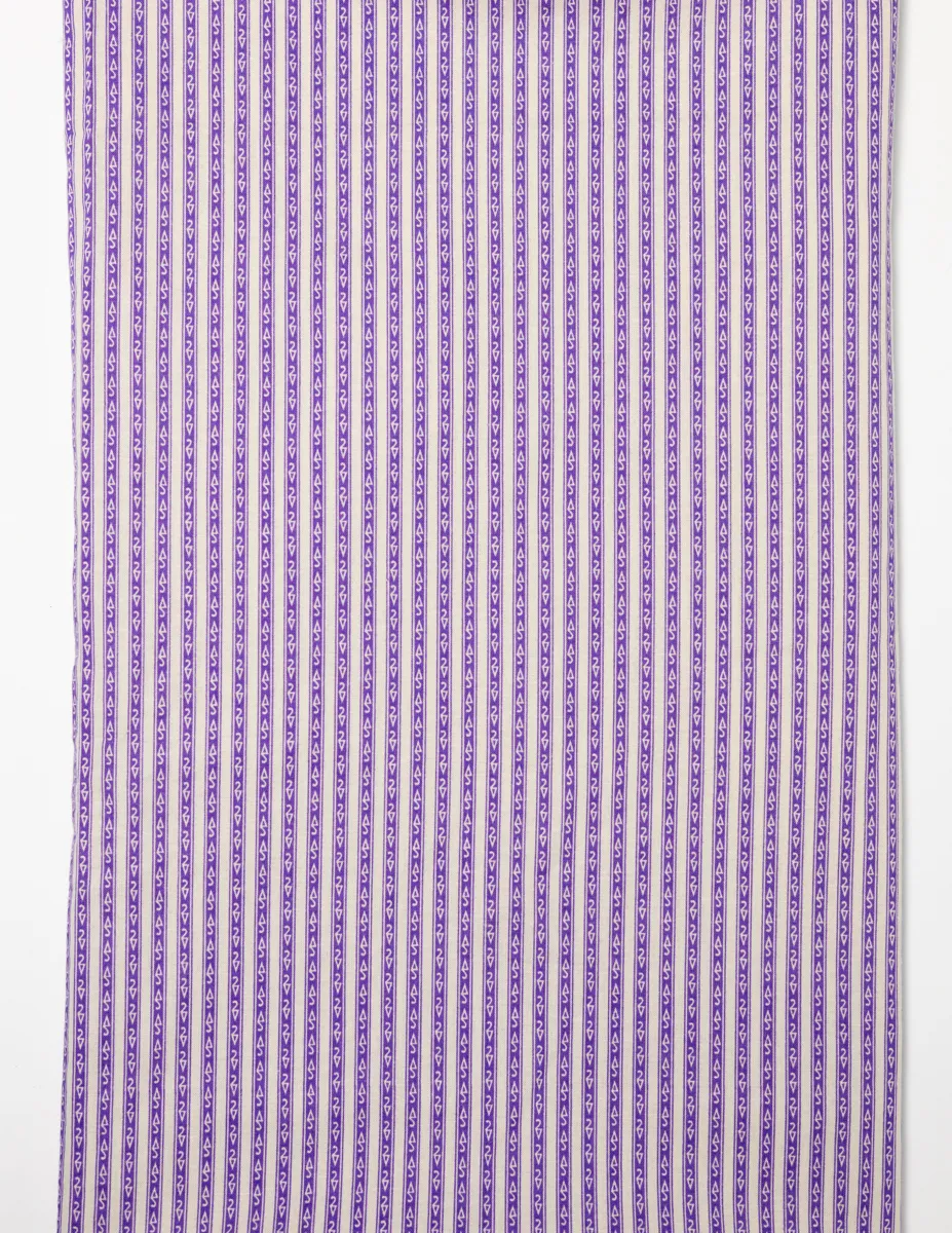 Fabric: Cream with Ornate Purple Stripes