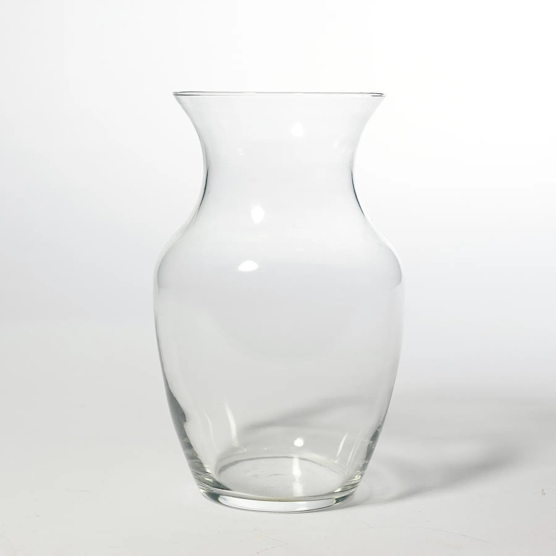Flower Vase Hourglass Shaped Oval Clear Glass - 8" x 5"