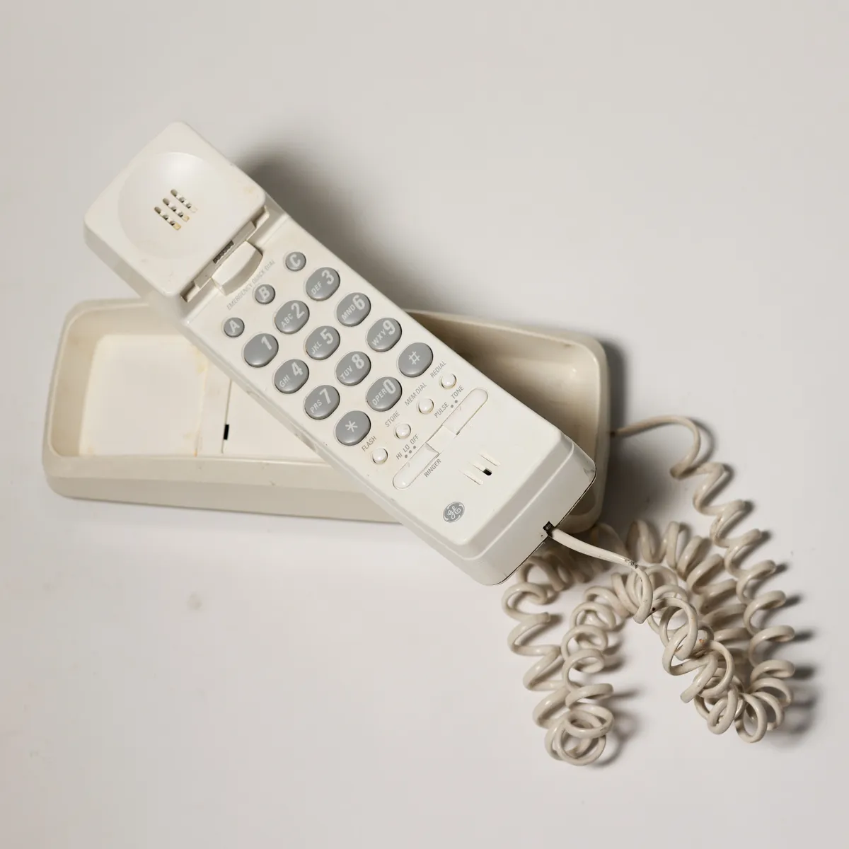 Vintage Ivory AT&T Trimline Corded Telephone Prop