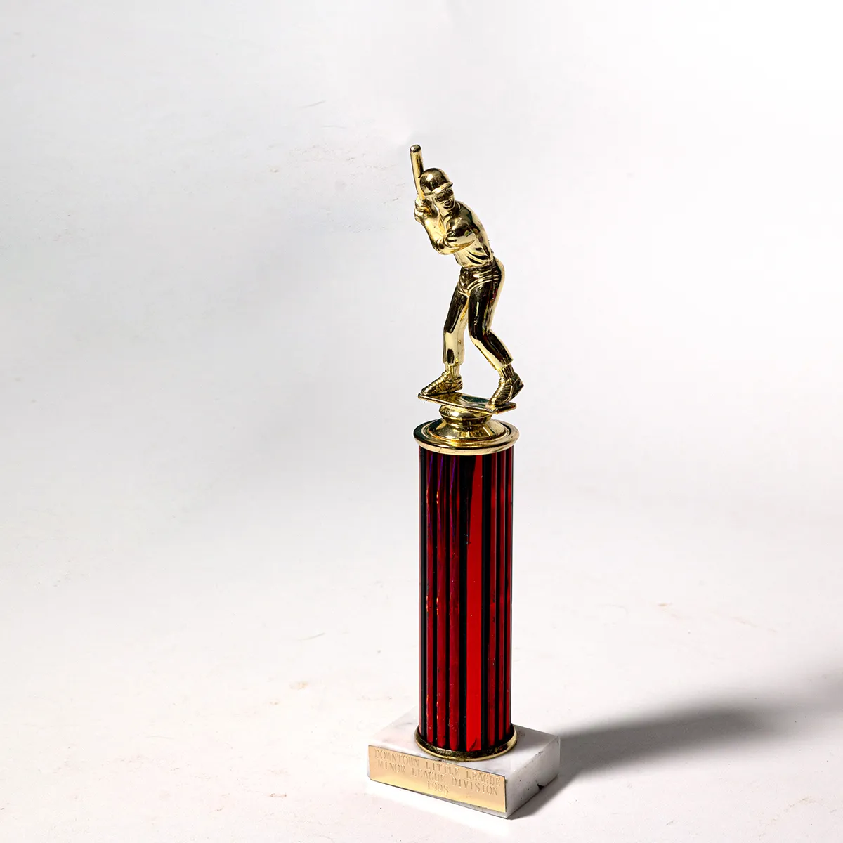 Vintage Plastic red, black and Gold baseball Trophy