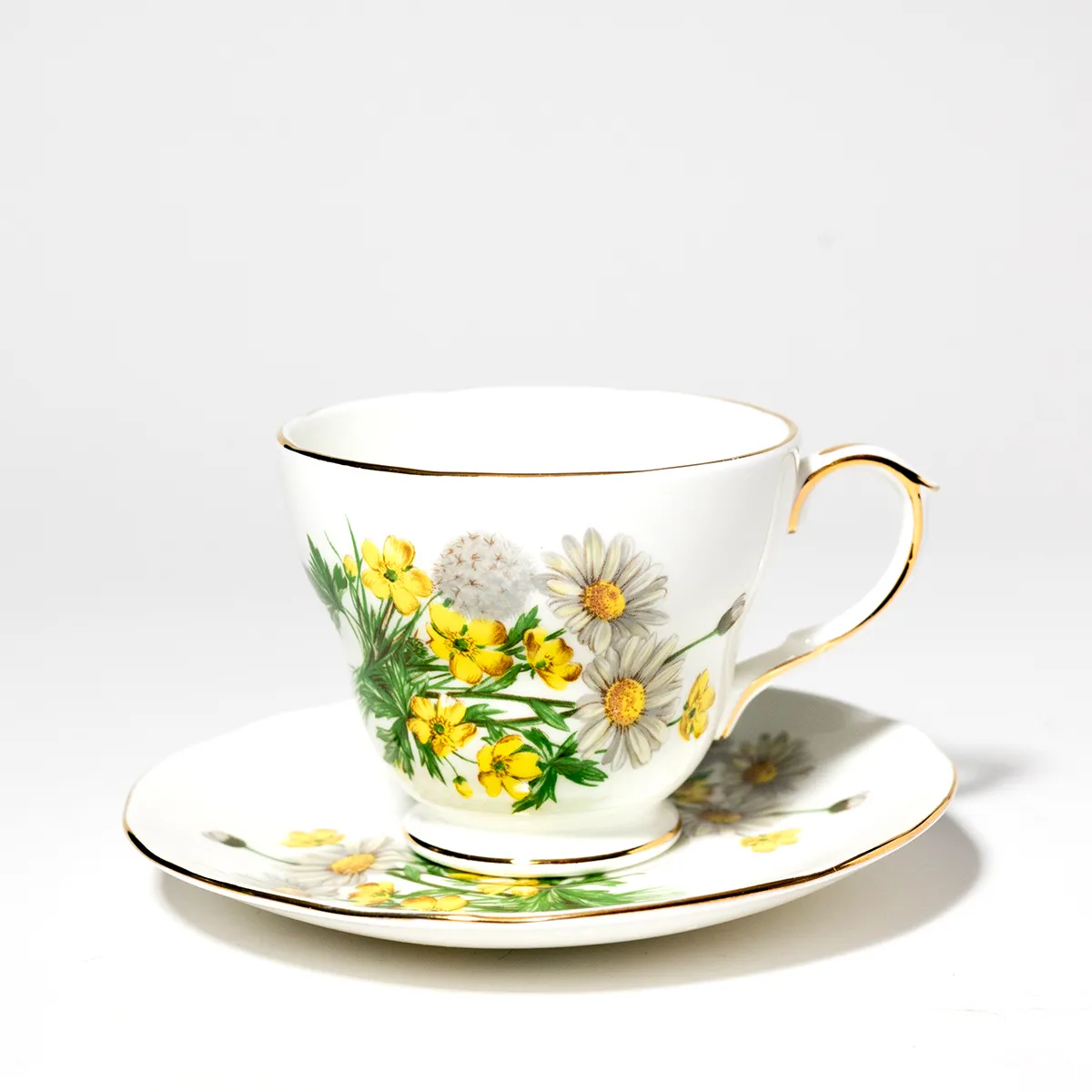 Vintage SUMMER WILD FLOWERS Cup & Saucer