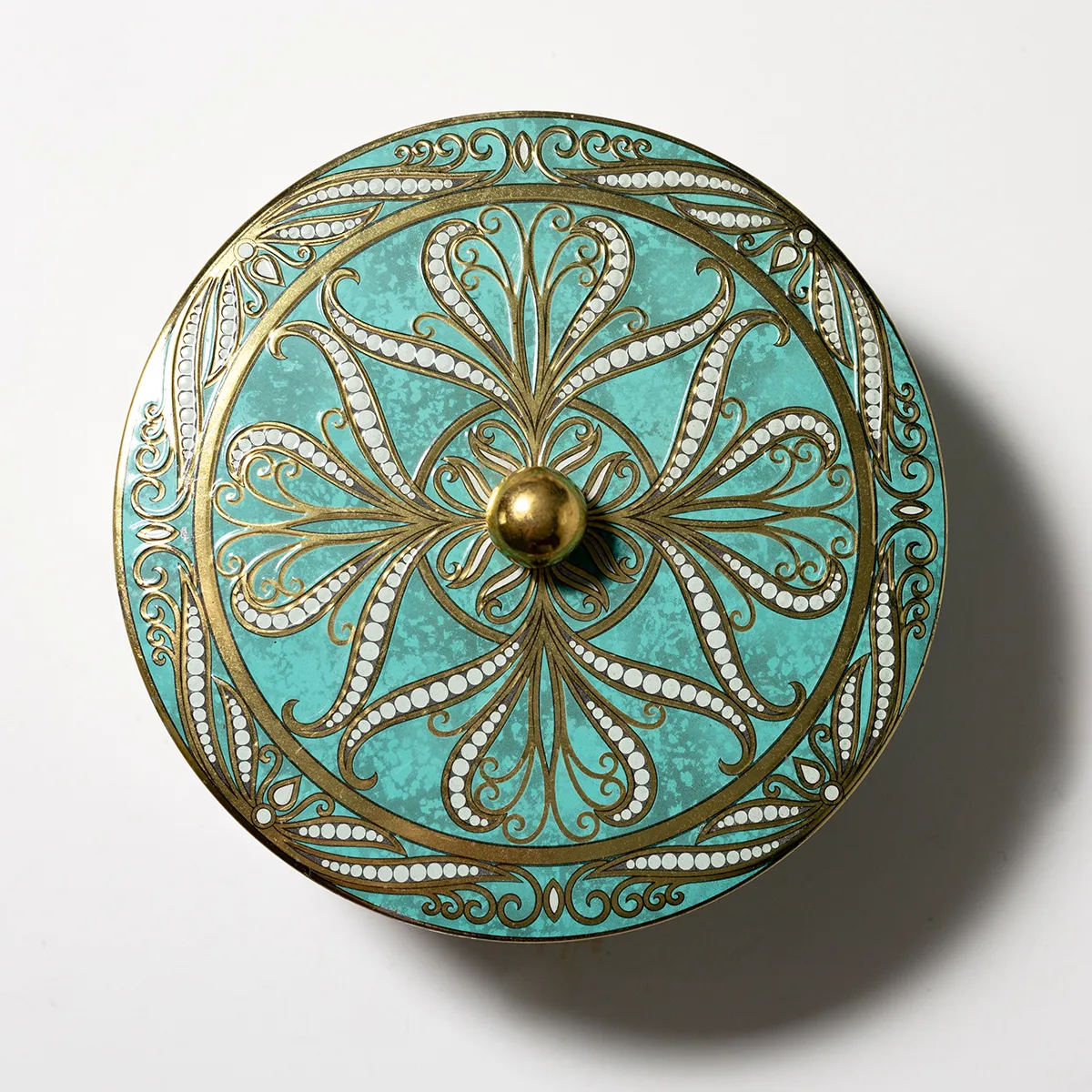 Turquoise Gold and Pearl English Design Cookie Tin from Target