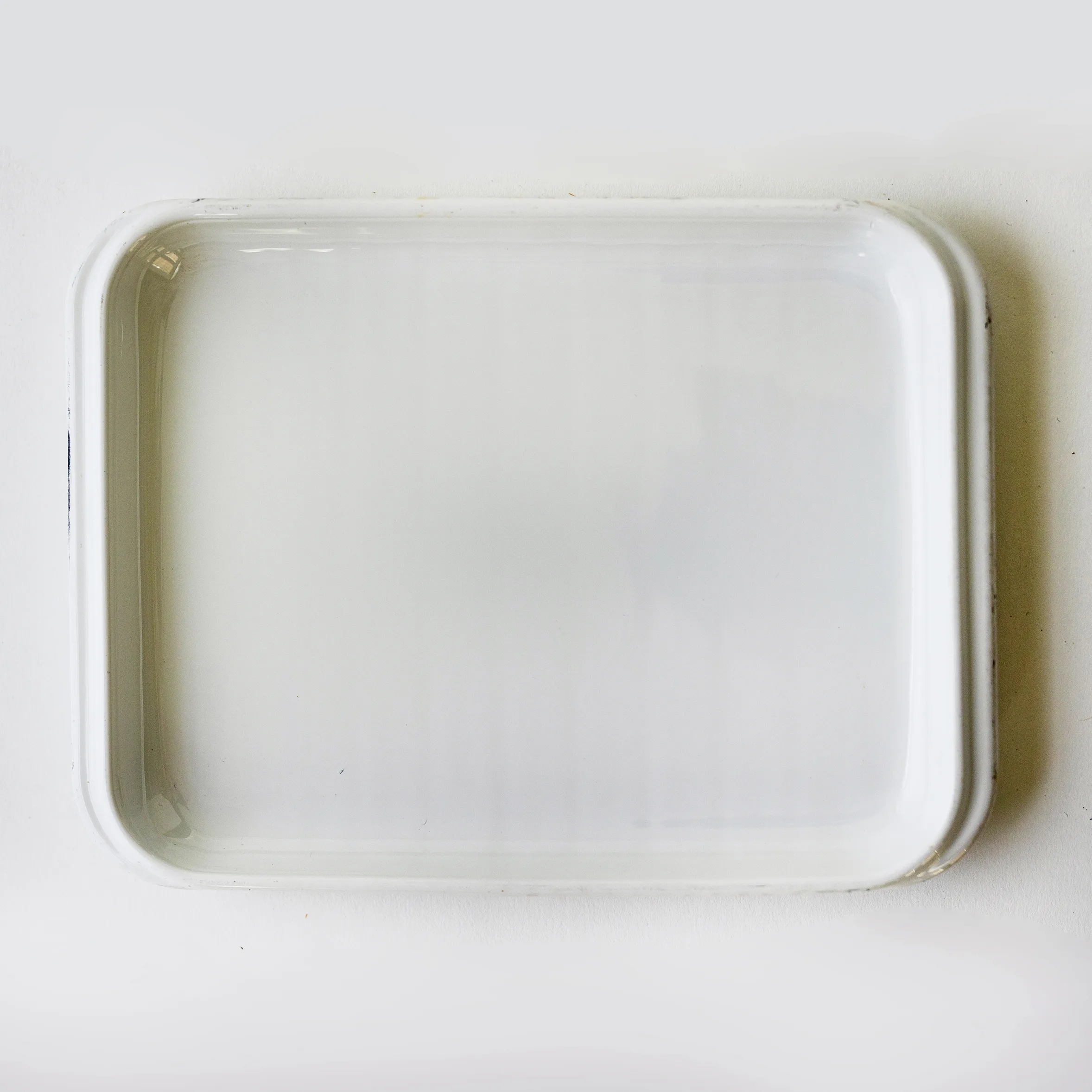 Shallow White Rectangle Dish with Rounded Corners