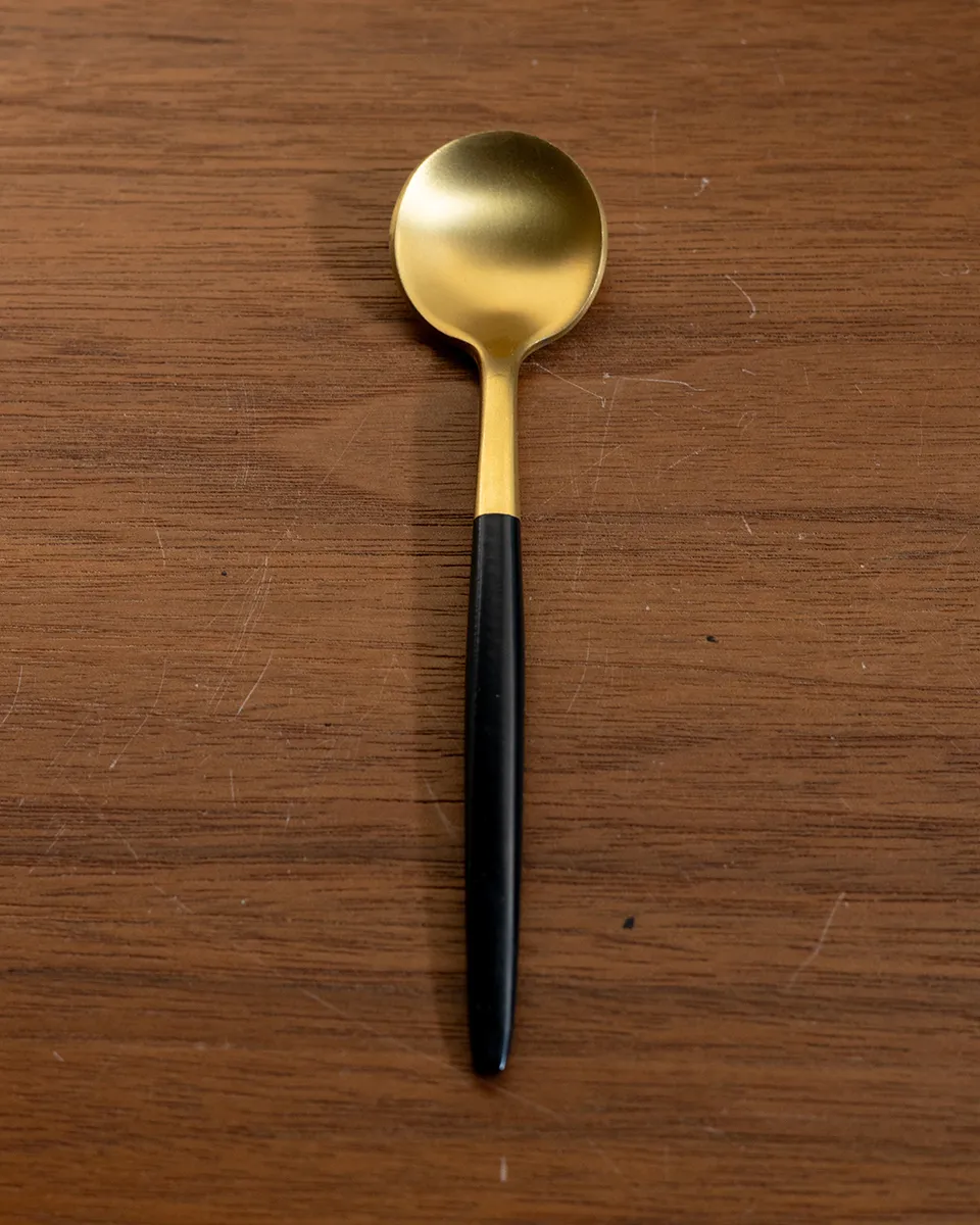 Single Gold and Black Teaspoon