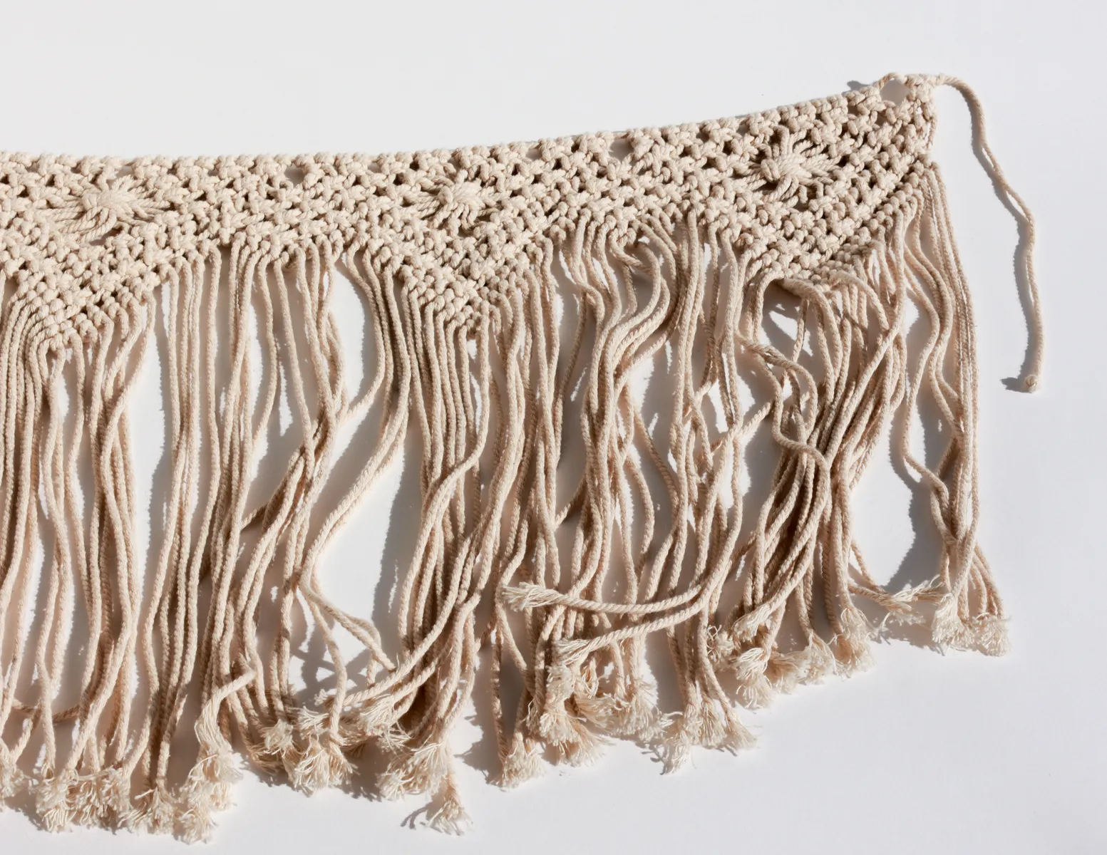 Off White, Gray Macrame Wall Hanging