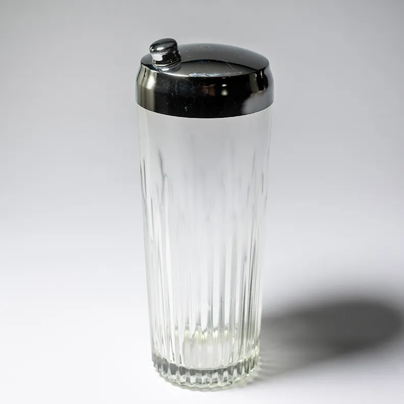 Vintage Clear Glass Cocktail Shaker - 9.5" x 4"