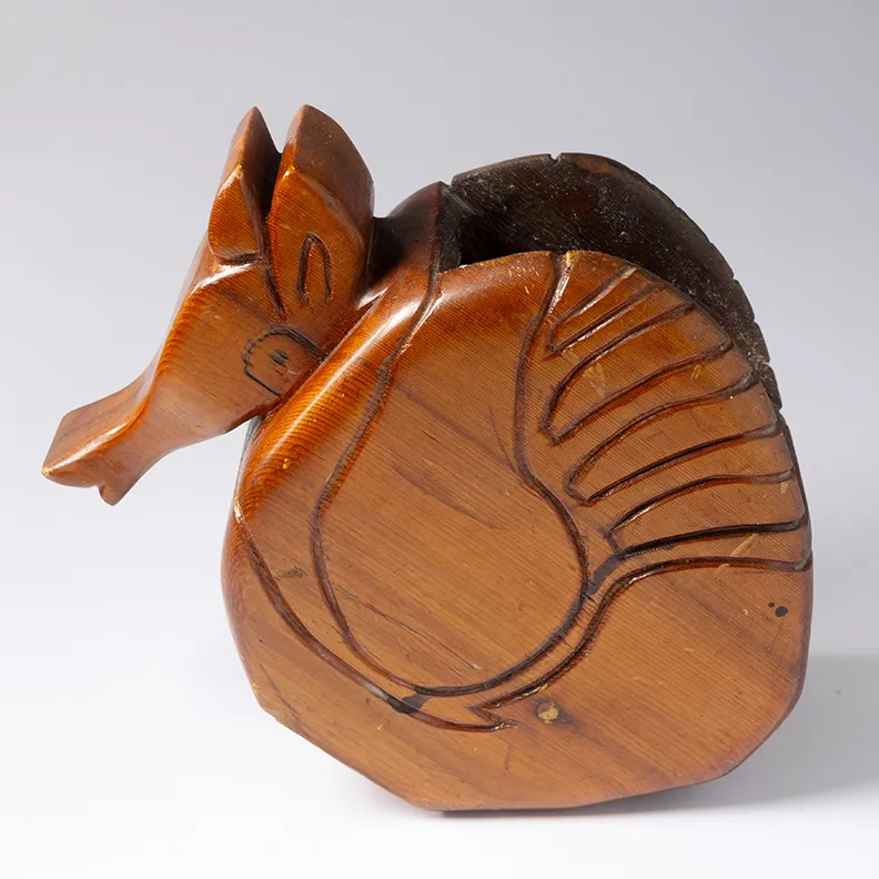 Hand Carved Wood Armadillo by Joe Moreno - 10"x 12"