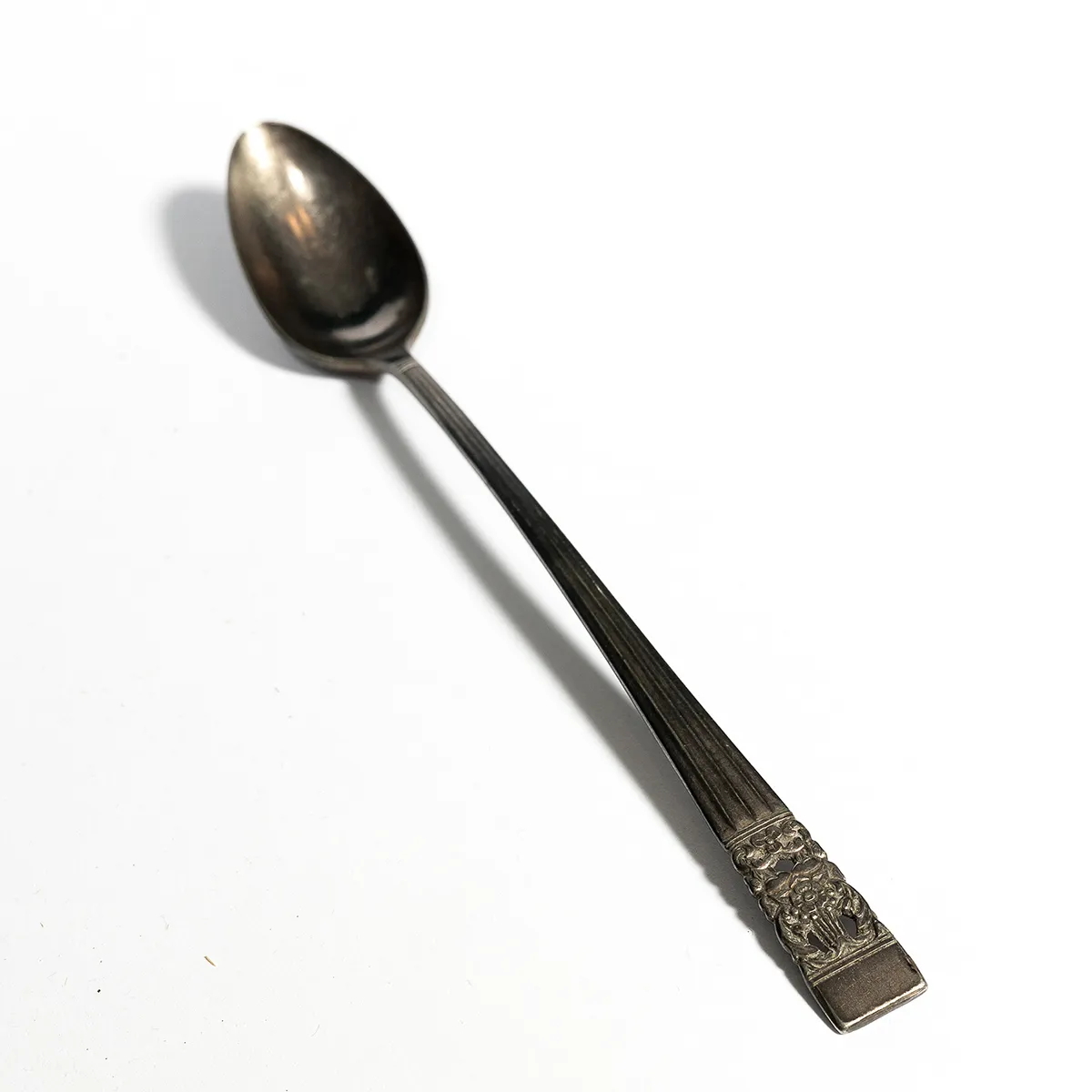 Coronation Silverplate Iced Tea Spoon, Patina, Antique, Vintage - 7.5"