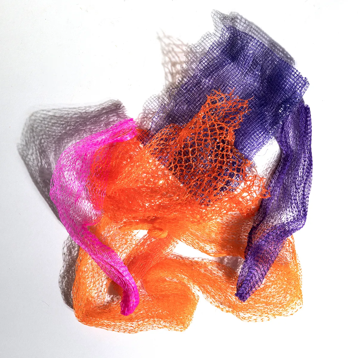 Pink and Purple Plastic Mesh