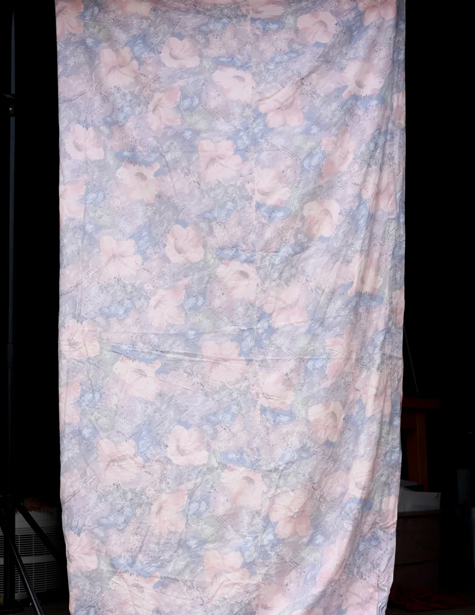 90s Pink and Blue Flowered Full/Queen sized Bed Spread