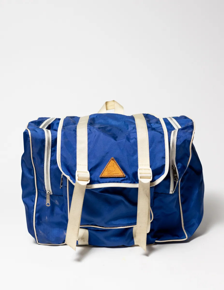Shiny Nylon vintage Blue Backpack Bag made in Australia