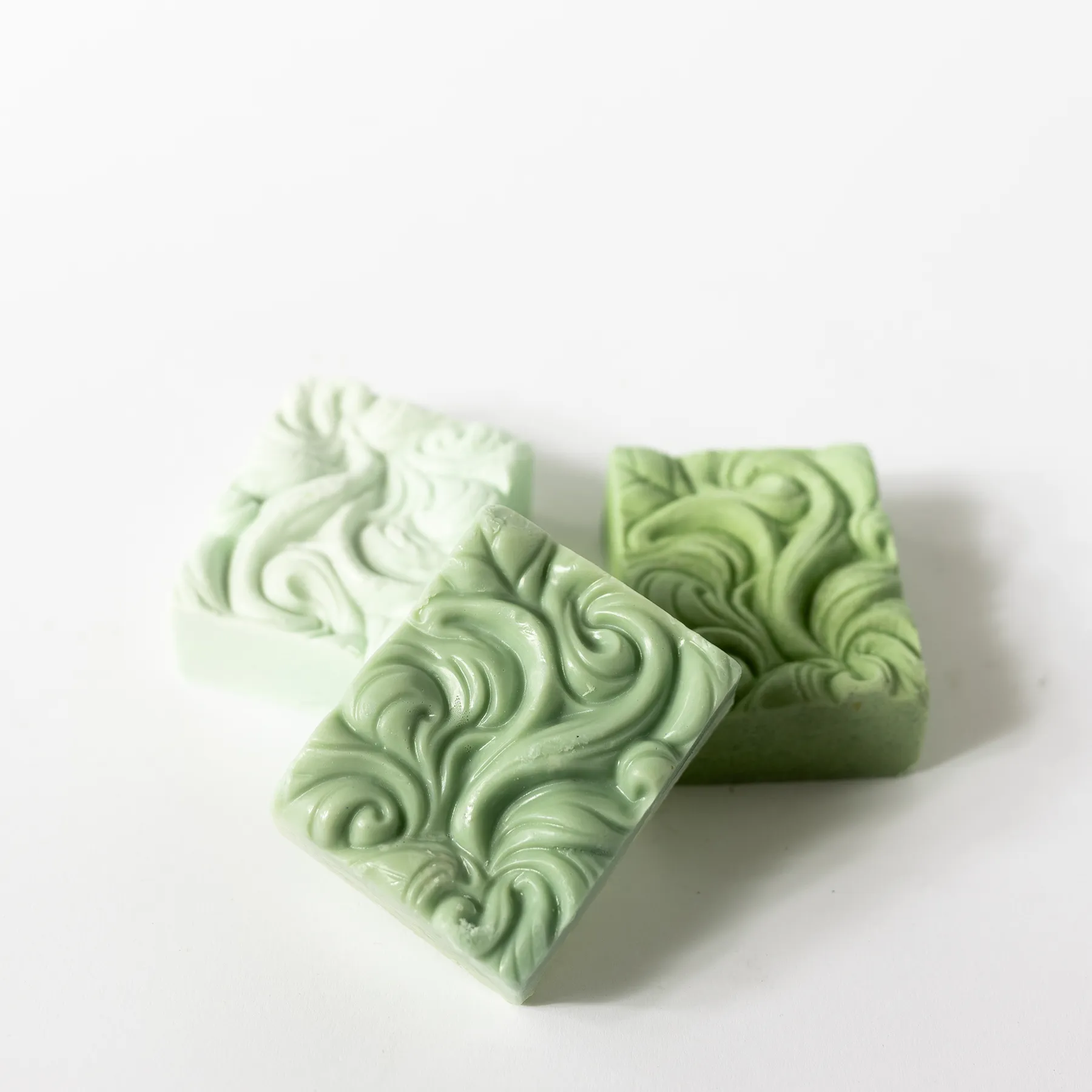 Ornate shaped green soap