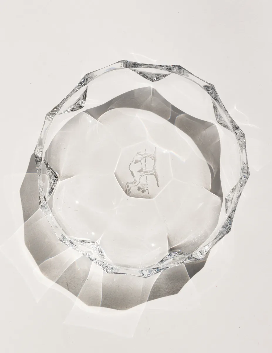 Clear Crystal Ashtray with an Etched Camel in the Center