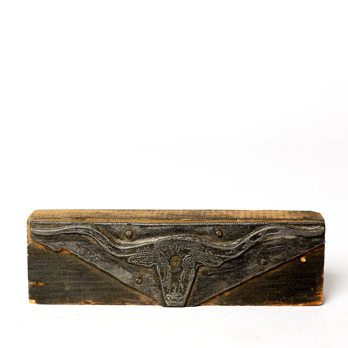 Vintage Metal Custom Longhorn Ink Stamp 