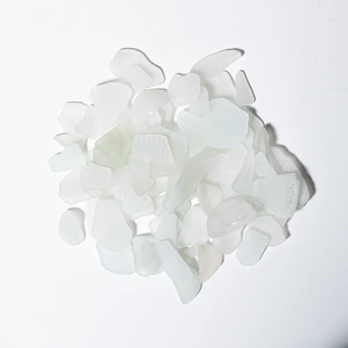 Natural Sea Glass Beach Glass Surf-Tumbled Opaque White Genuine Long Beach, CA