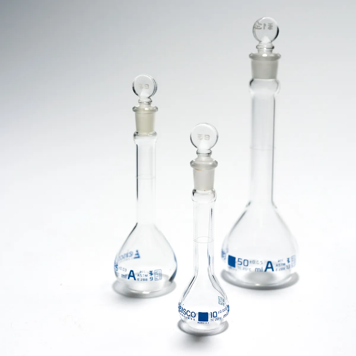 Set of 3 Very Small Chemistry Flasks - 3.5", 4.5", 5.5"