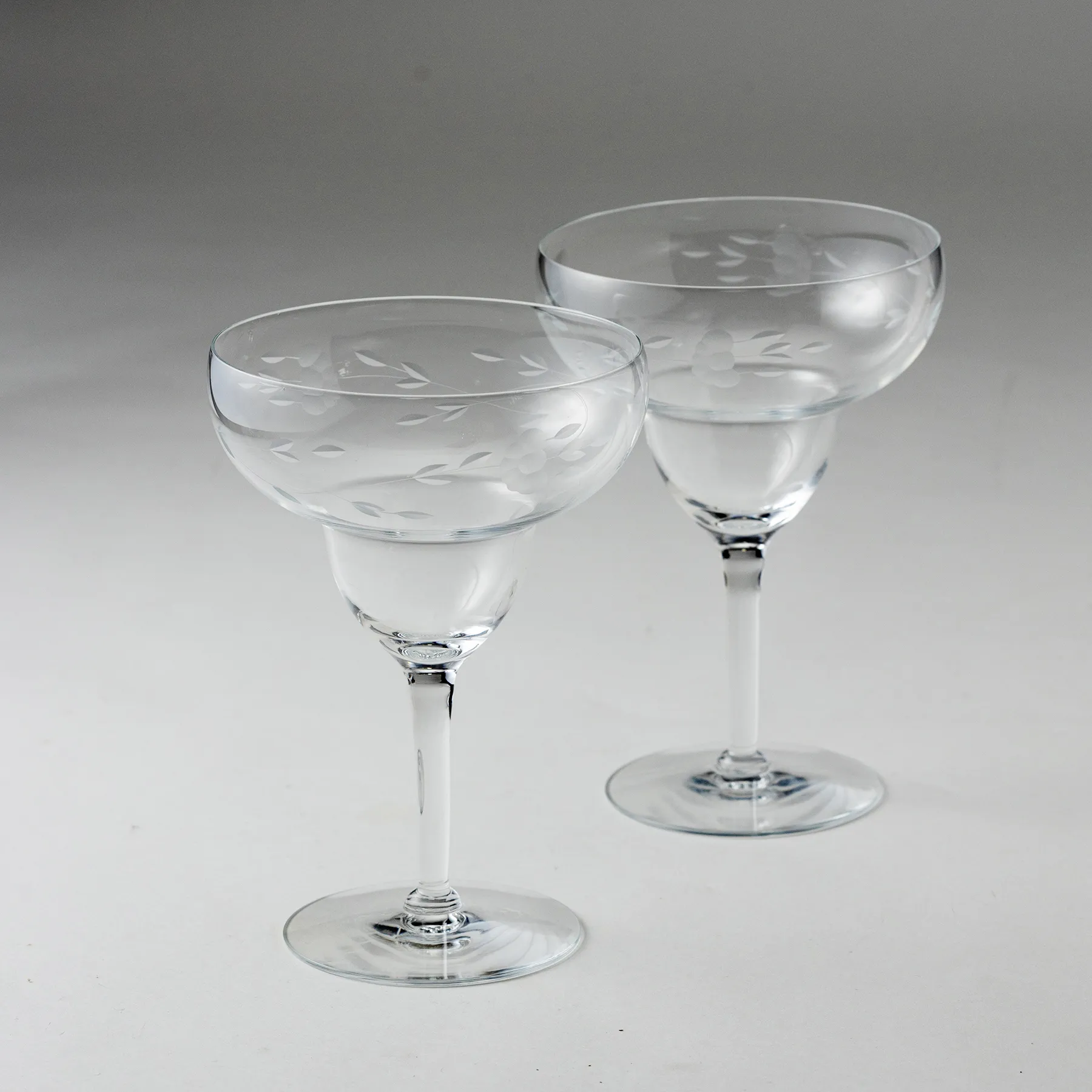 Princess House Etched Margarita Glass - 6.75" x 4.5"