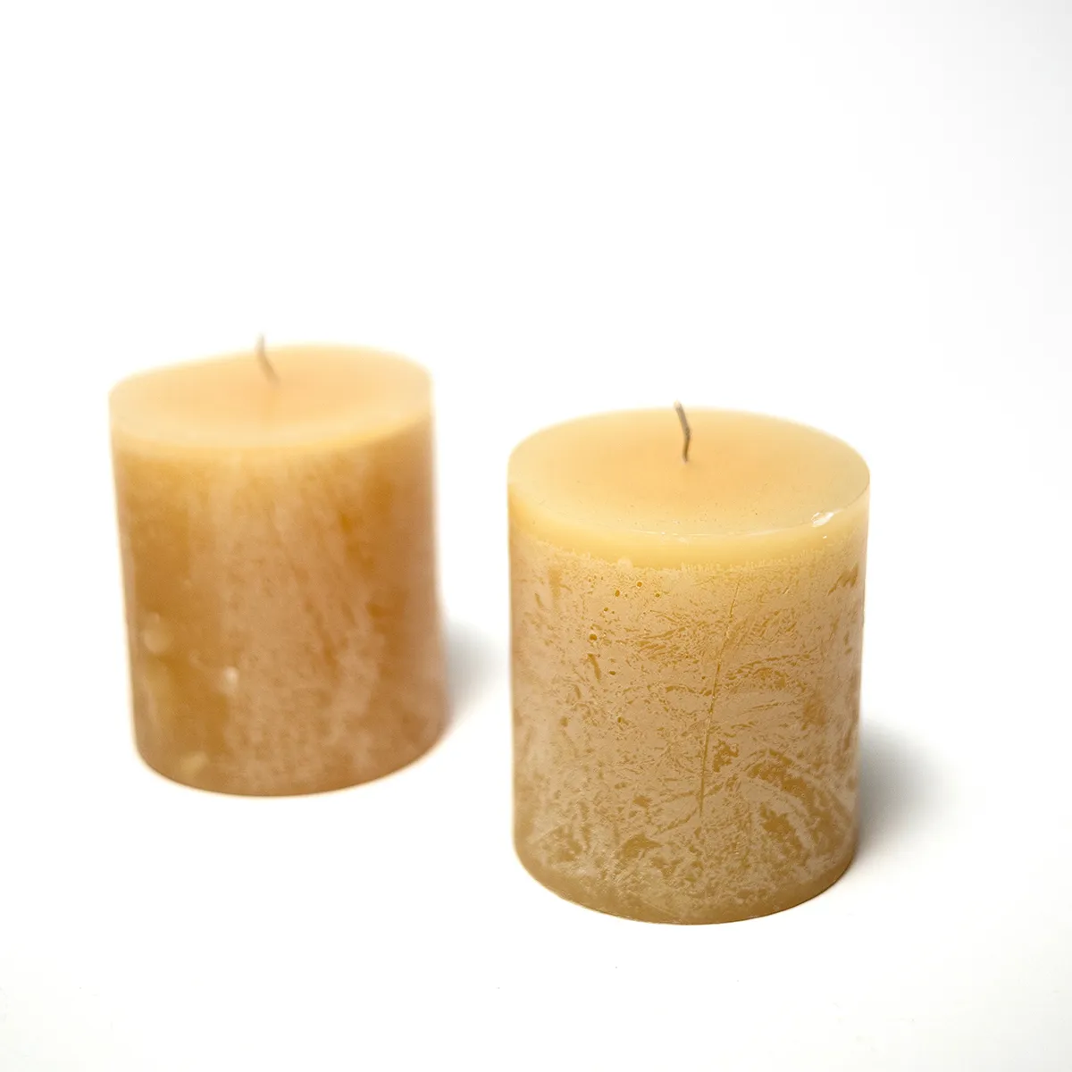 Short Wax Piller Candles Cream and Beige unused White Wick Pottery Barn