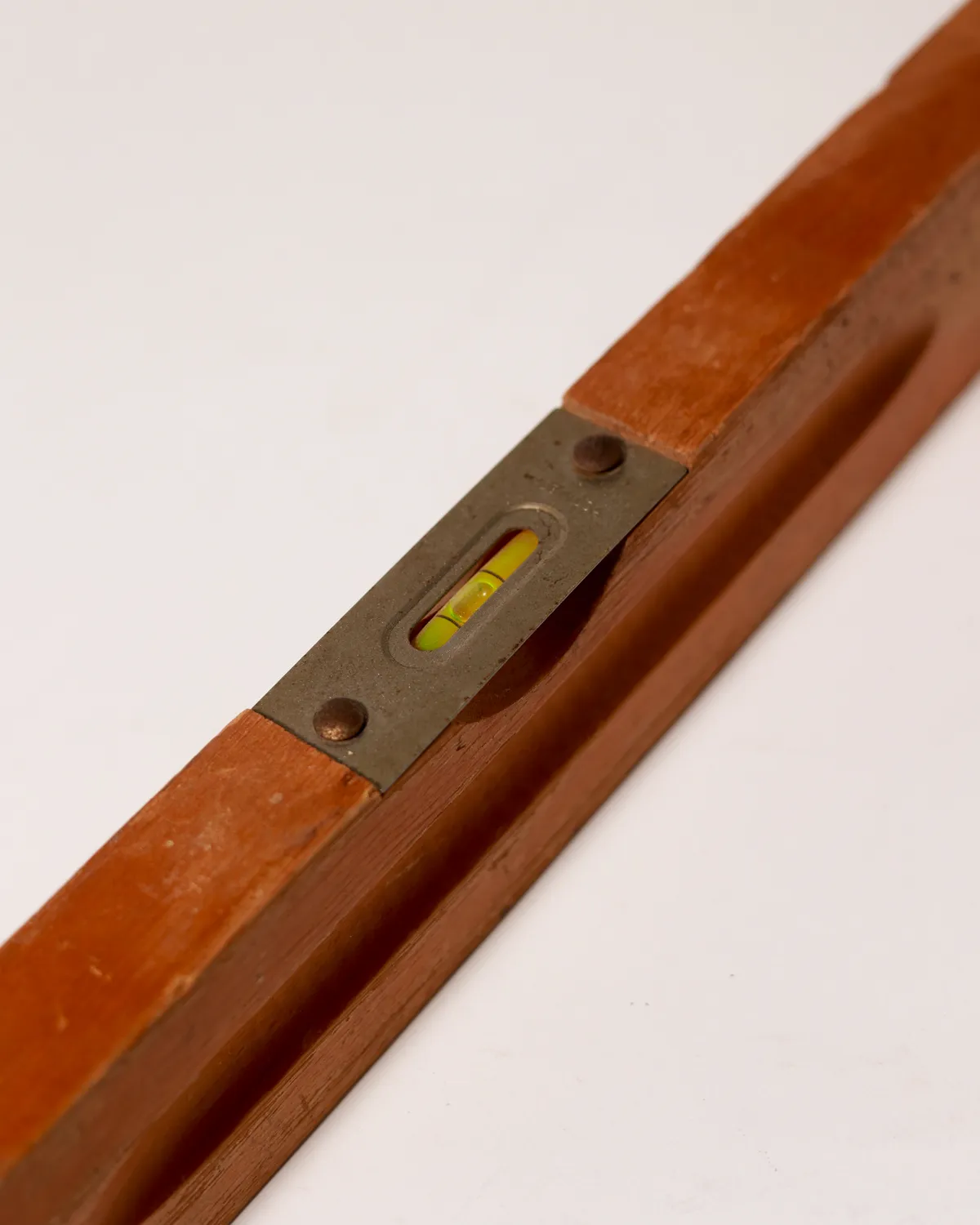 Vintage Wooden Spirit Level Carpenter Measuring Tool, Garage