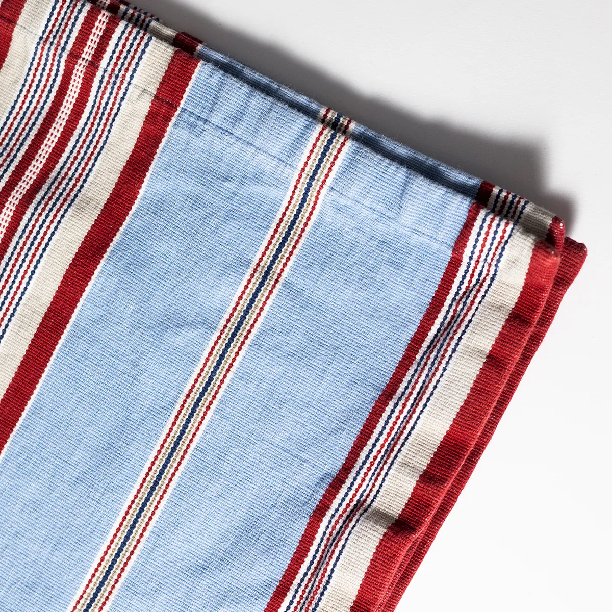 Pottery Barn Fairfax Stripe Placemats Maroon and Light Blue Stripes