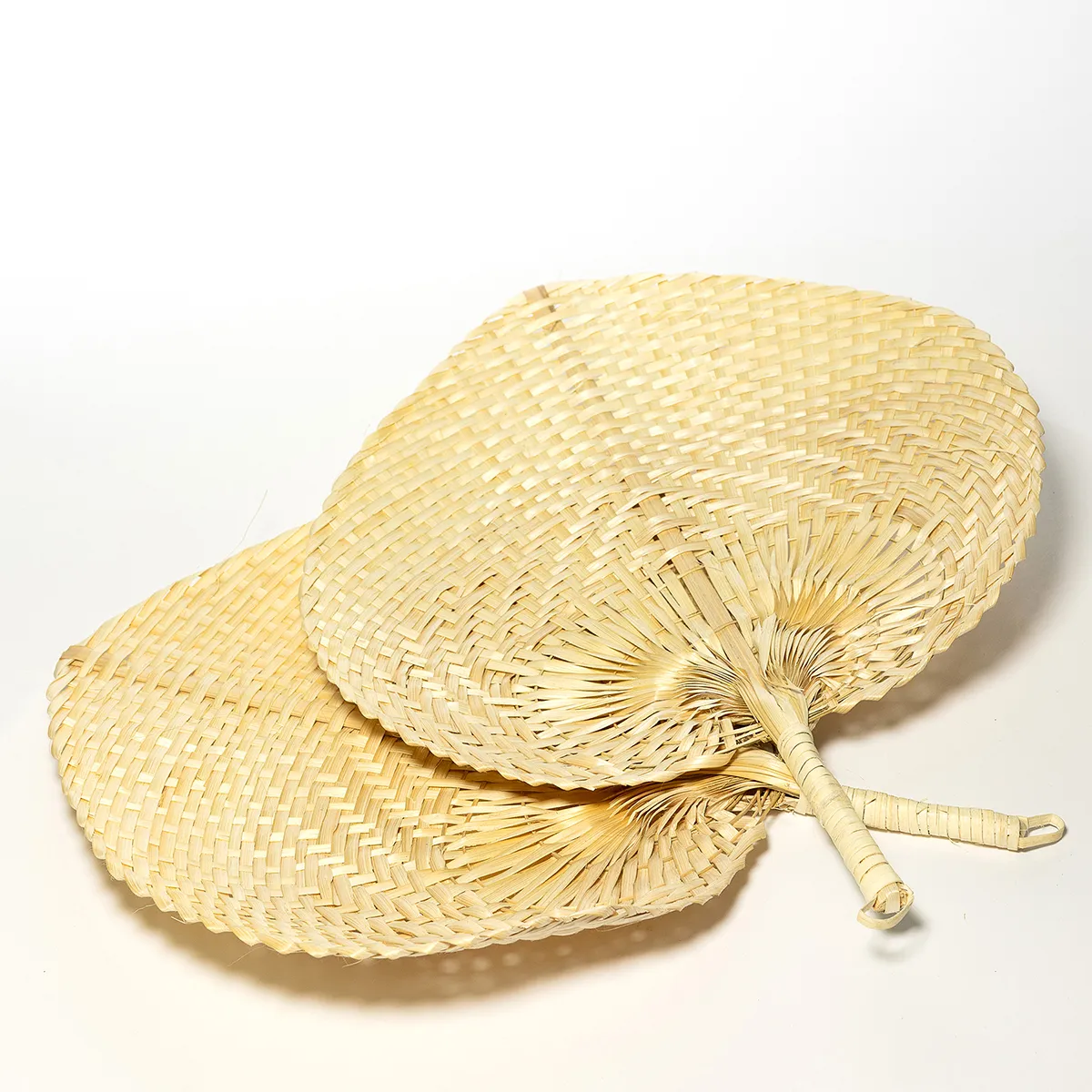 Woven Hand Fan, Wicker, Vintage - 15.5" x 12"