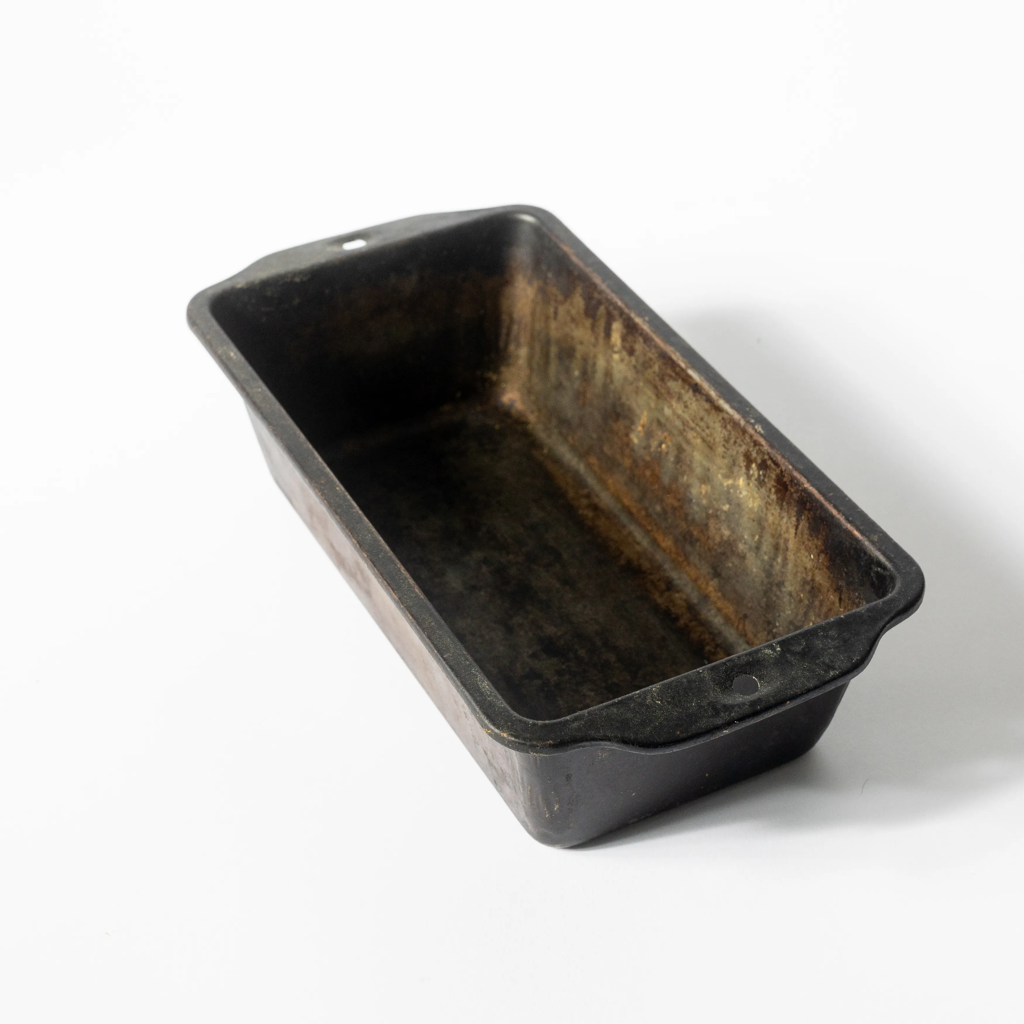 Vintage Distressed Loaf Pan Dark Brown with Years of Patina - 10" x 5" x 2.5"