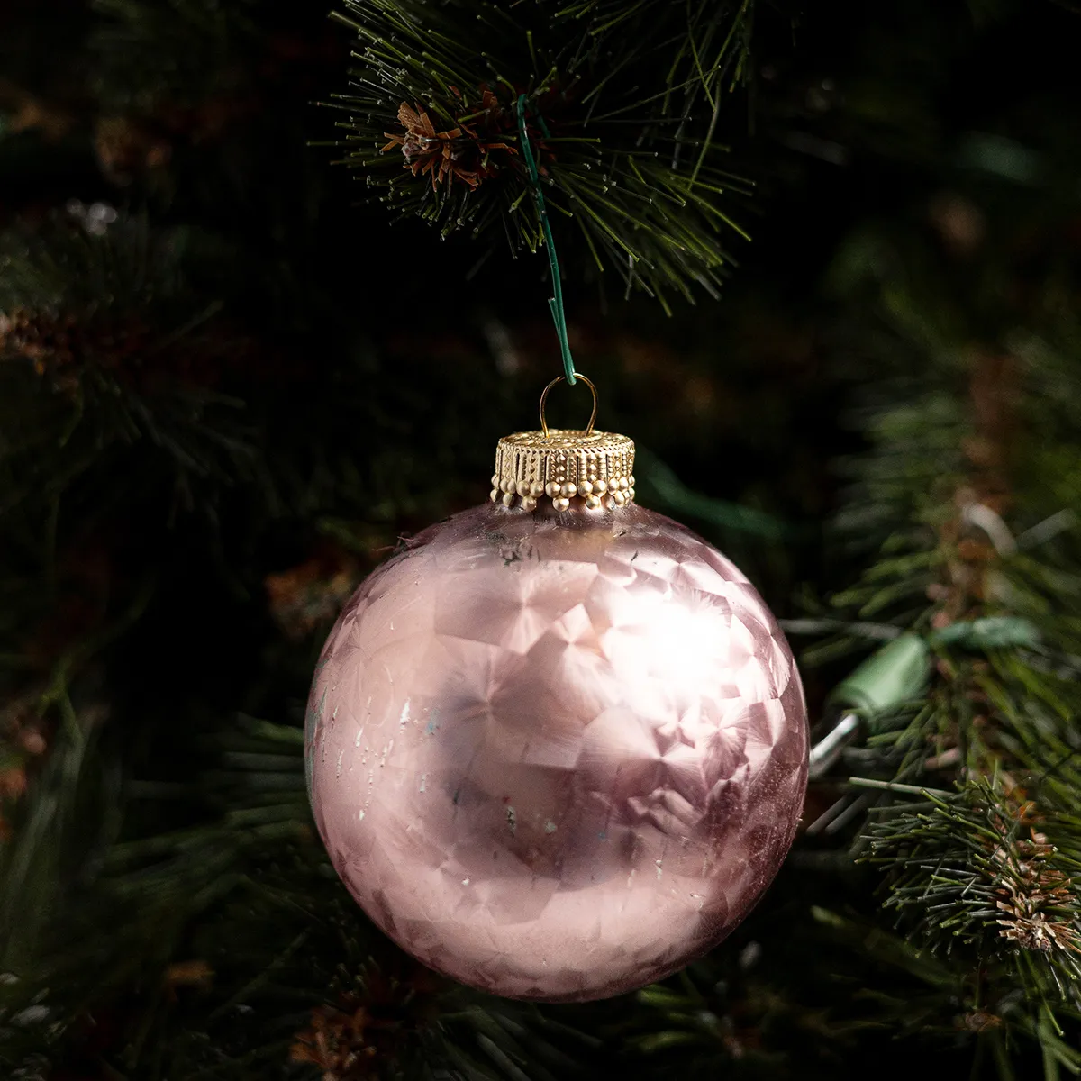Vintage Shiny Pink Christmas Tree Bulb
