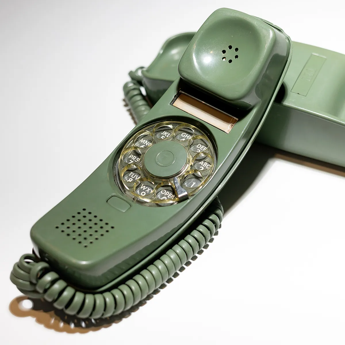 1980 Vintage ITT Retro Avocado Green Rotary Dial Telephone NIB