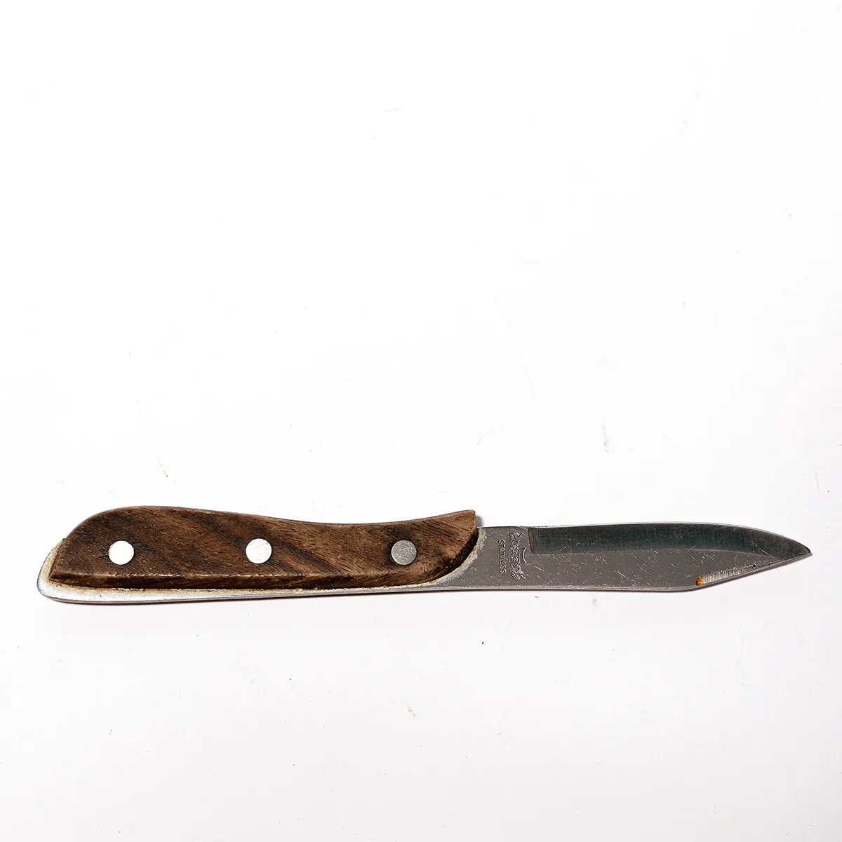 Wood Handled Paring knife with 3 silver rivets