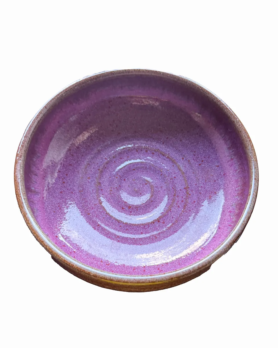 Hand Made Deep, Purple Pottery Bowl