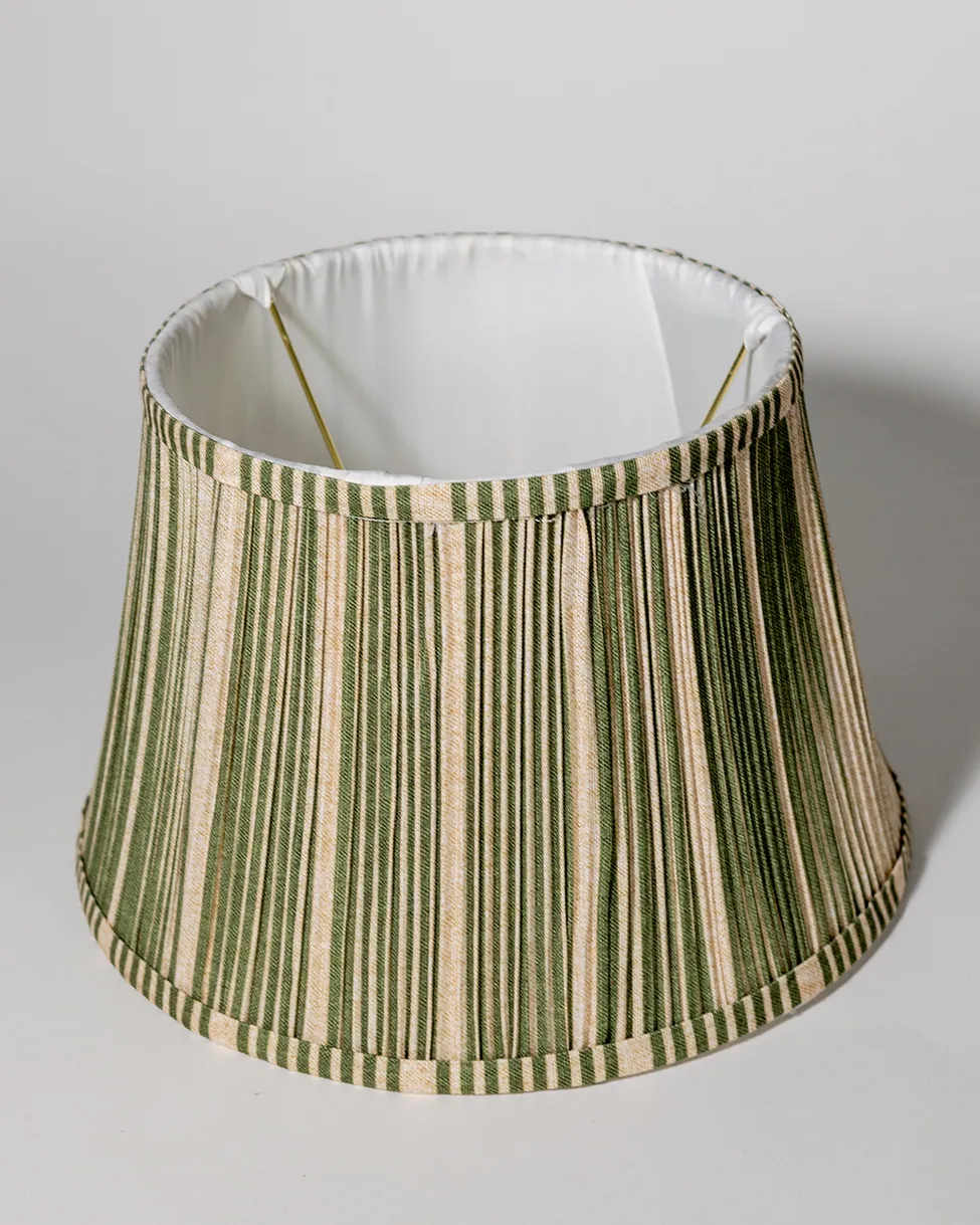 Green and white lampshade