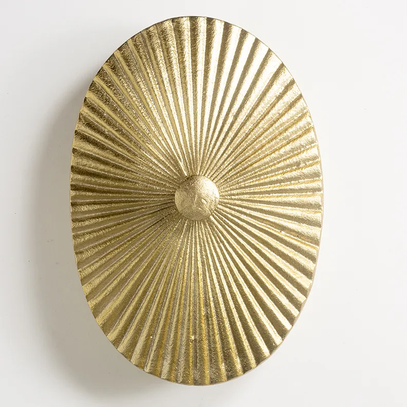 Ribbed Gold Metal DIsh with Lid - 1.25" x 10.25"