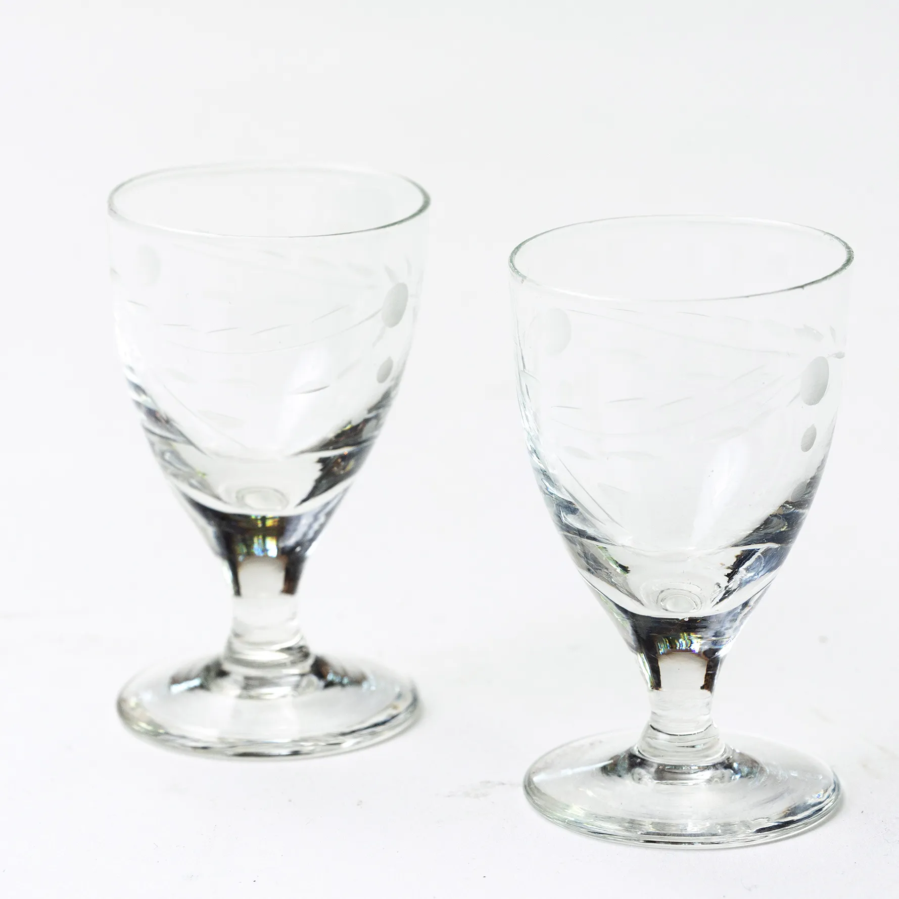 Set x 2 - Crystal Shot Glasses -3.5" x 1.75"