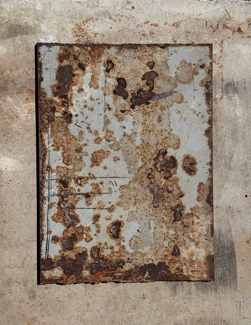 Small Rectangle Rusty Iron Surface