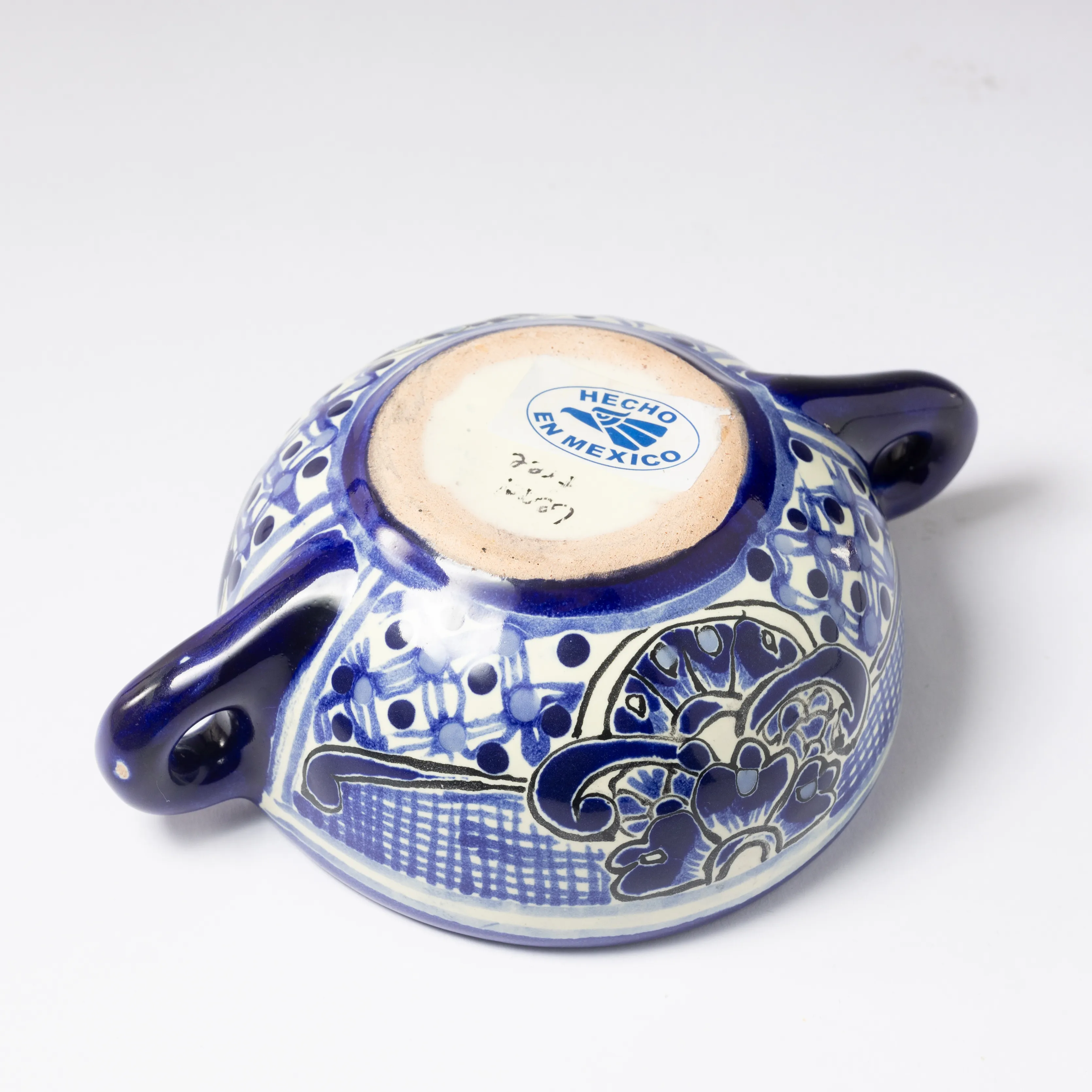 Vintage Talavera Blue detailed Handpainted Mexican Pottery double handled - 7.5" x 2.25"