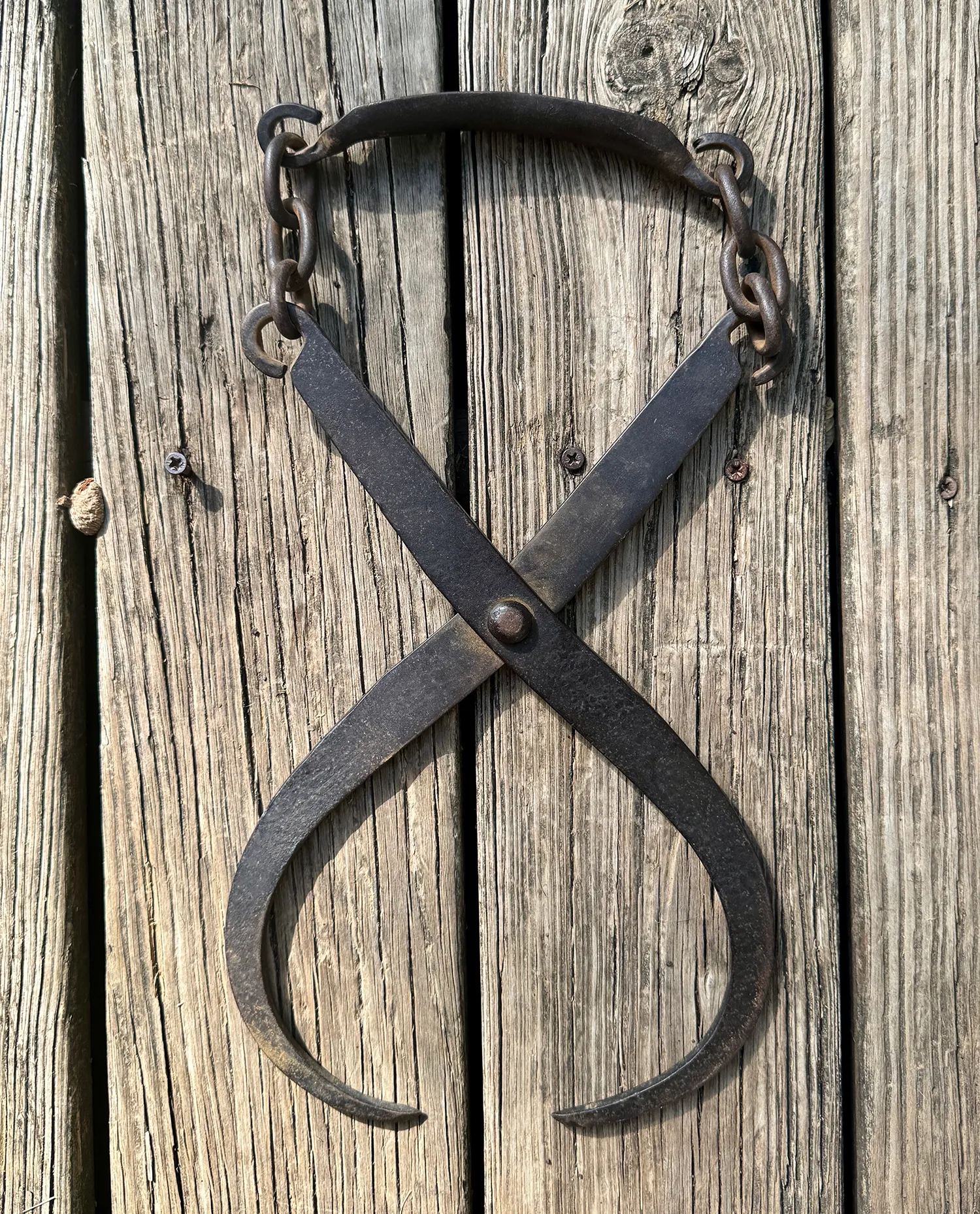 Antique Rusty, Rustic Metal Ice or Hay Grabbers