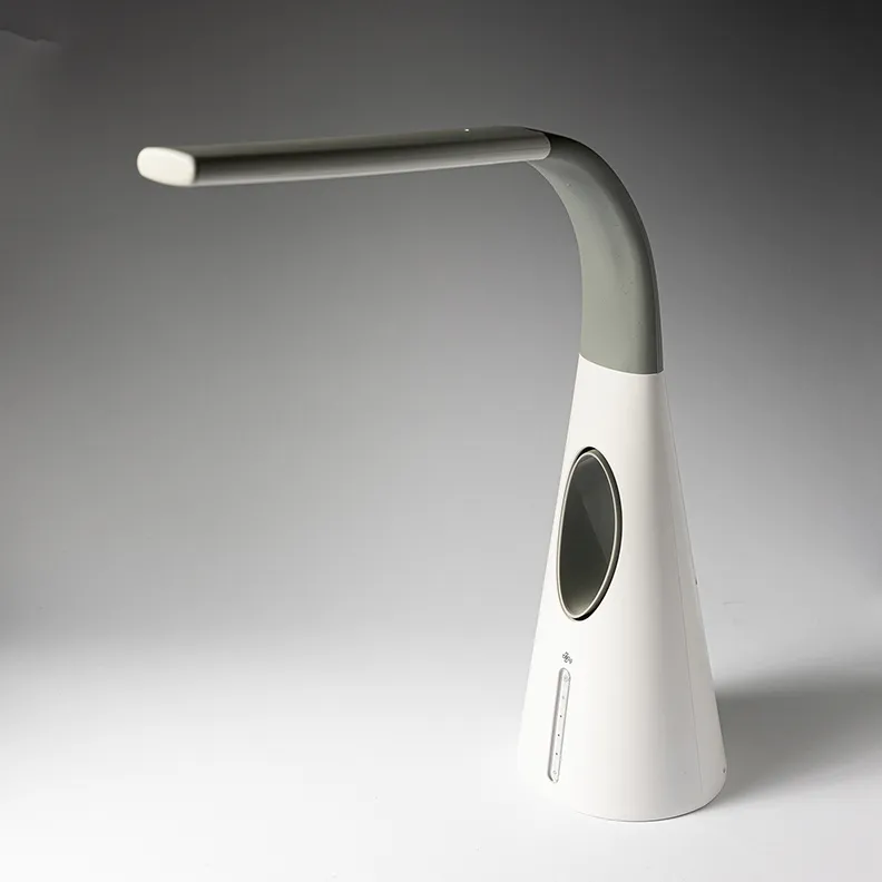 Modern White Desk Lamp With Fan - 27" x 5.5"