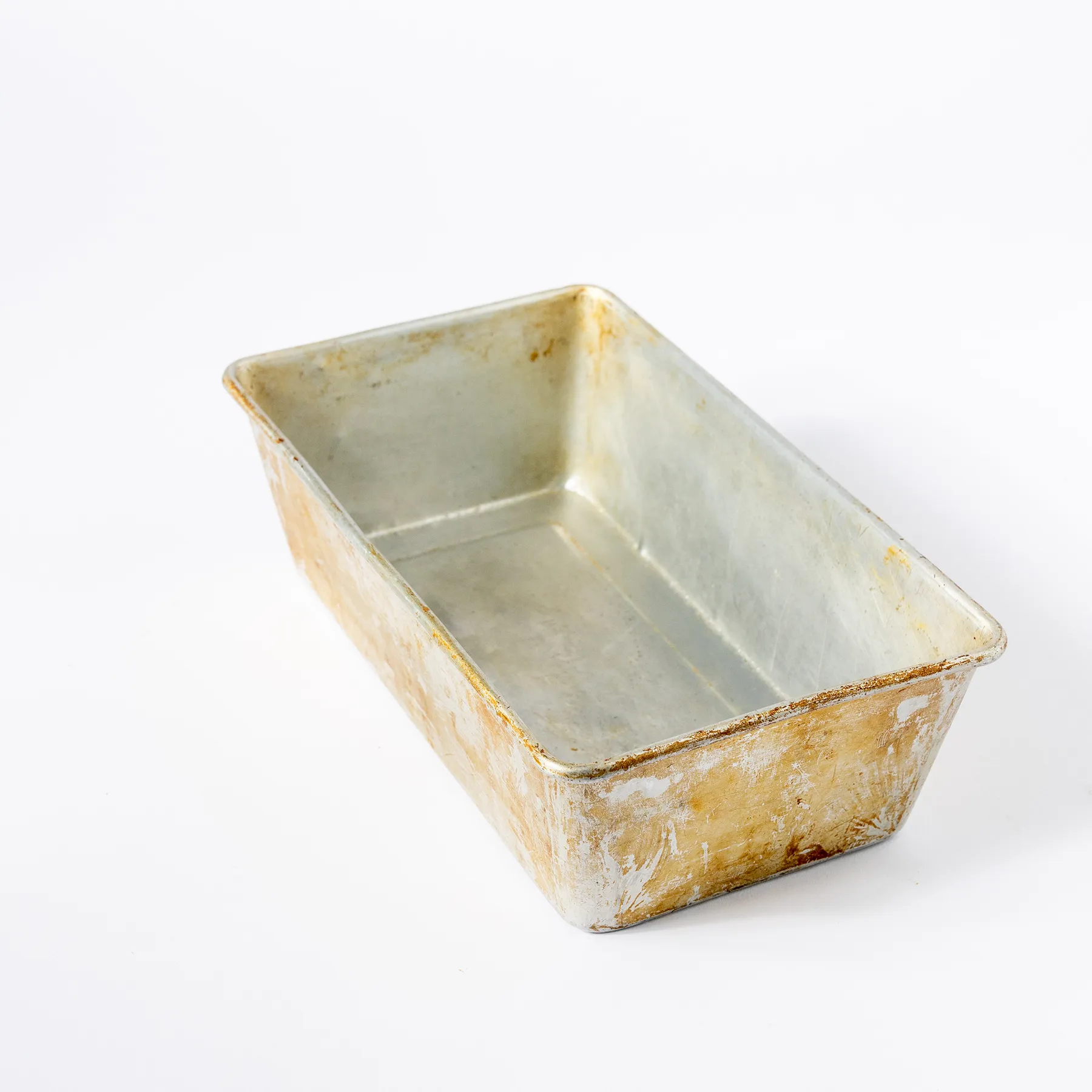 Vintage Loaf Pan Silver with Light Brown Patina - 9.5" x 5.5" x 3"