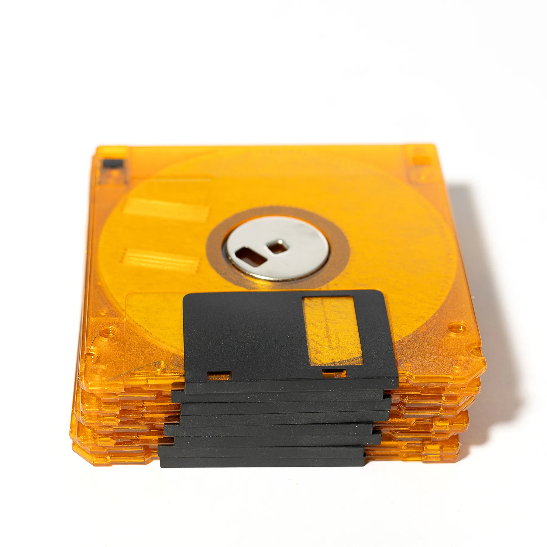 3.5" Floppy Disks Diskettes Yellow Orange Bright Plastic - 3.25 x 3.5"