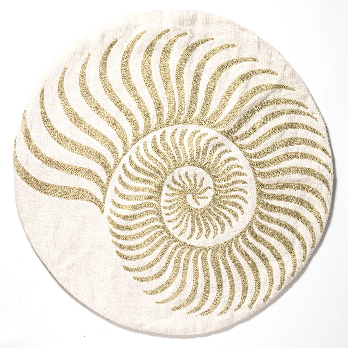 Off White, Cream Round Sea Shell Throw Pillow Pillow Cover Sham Case