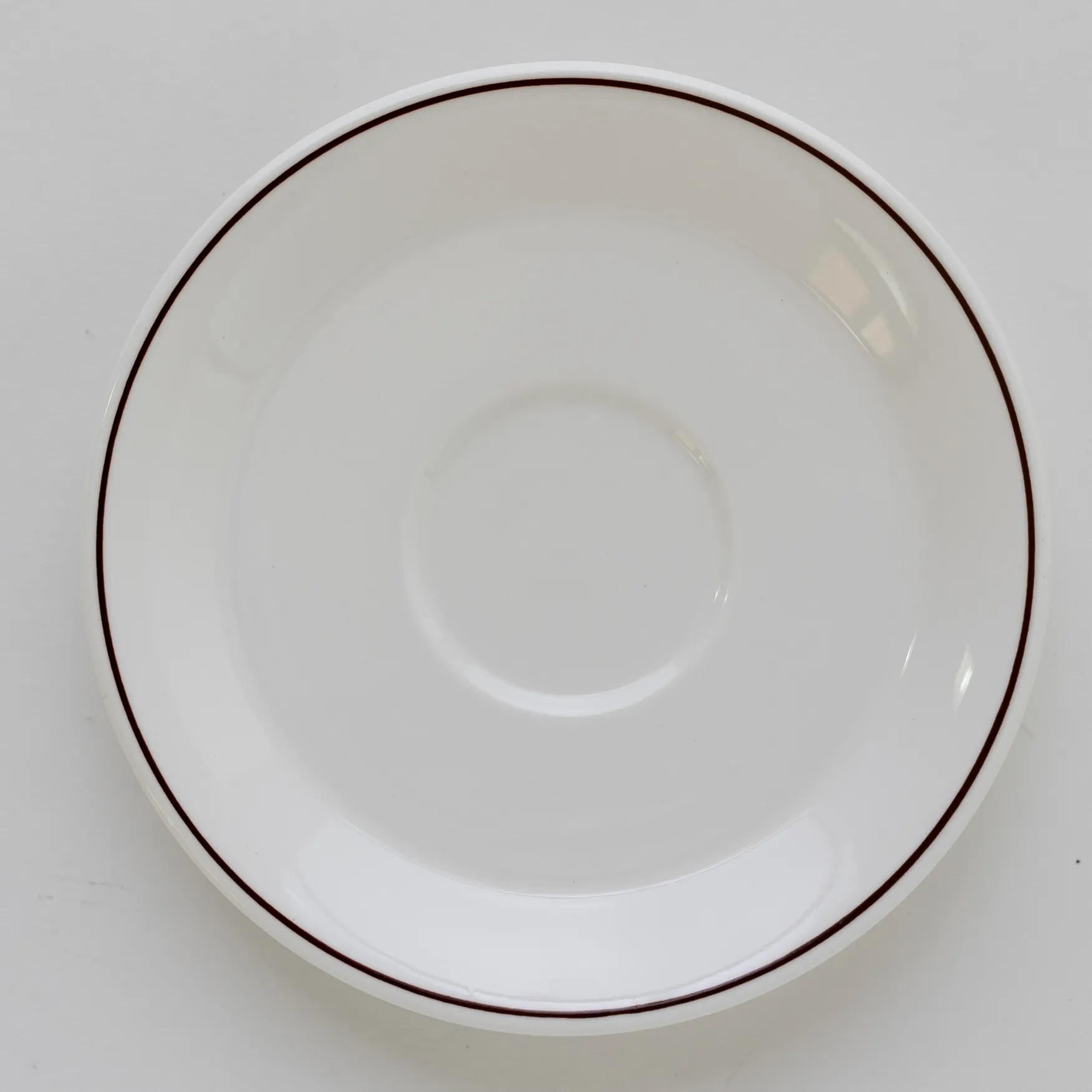 White Saucer Brown Edge