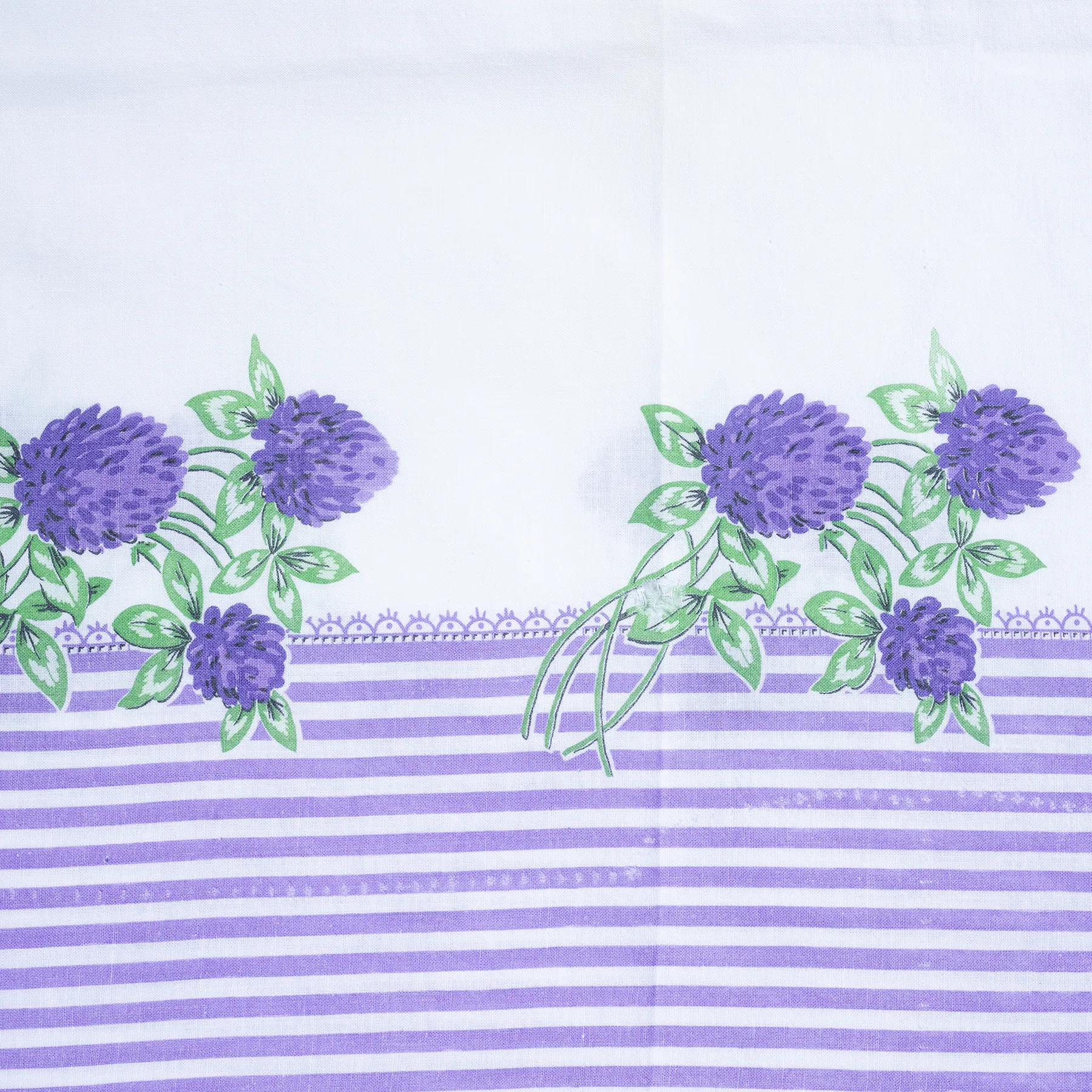 Vintage Fabric White with Purple Flowers - 36" x 53"